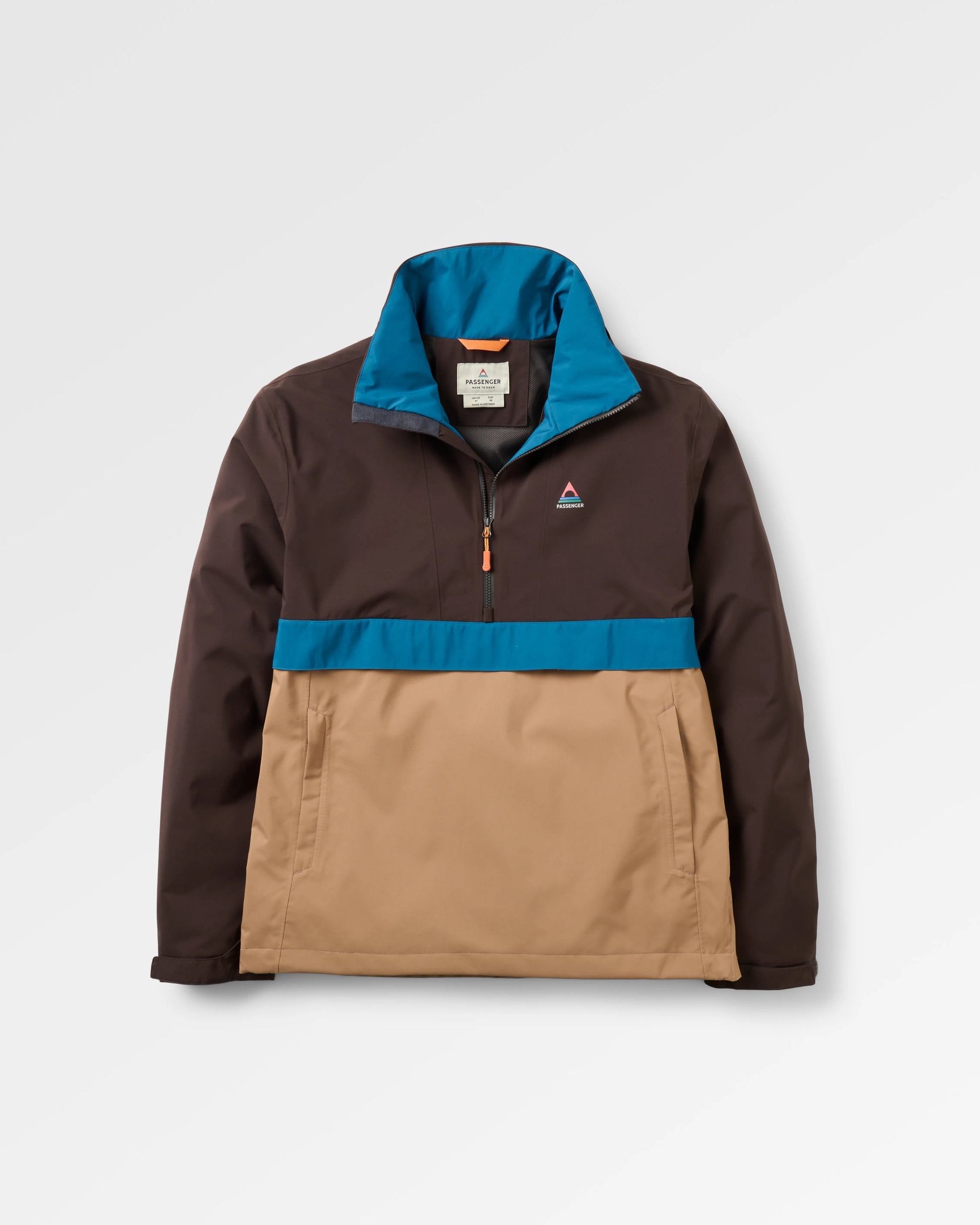 Diablo Recycled Waterproof Anorak - Caramel/Espresso - Flatlay