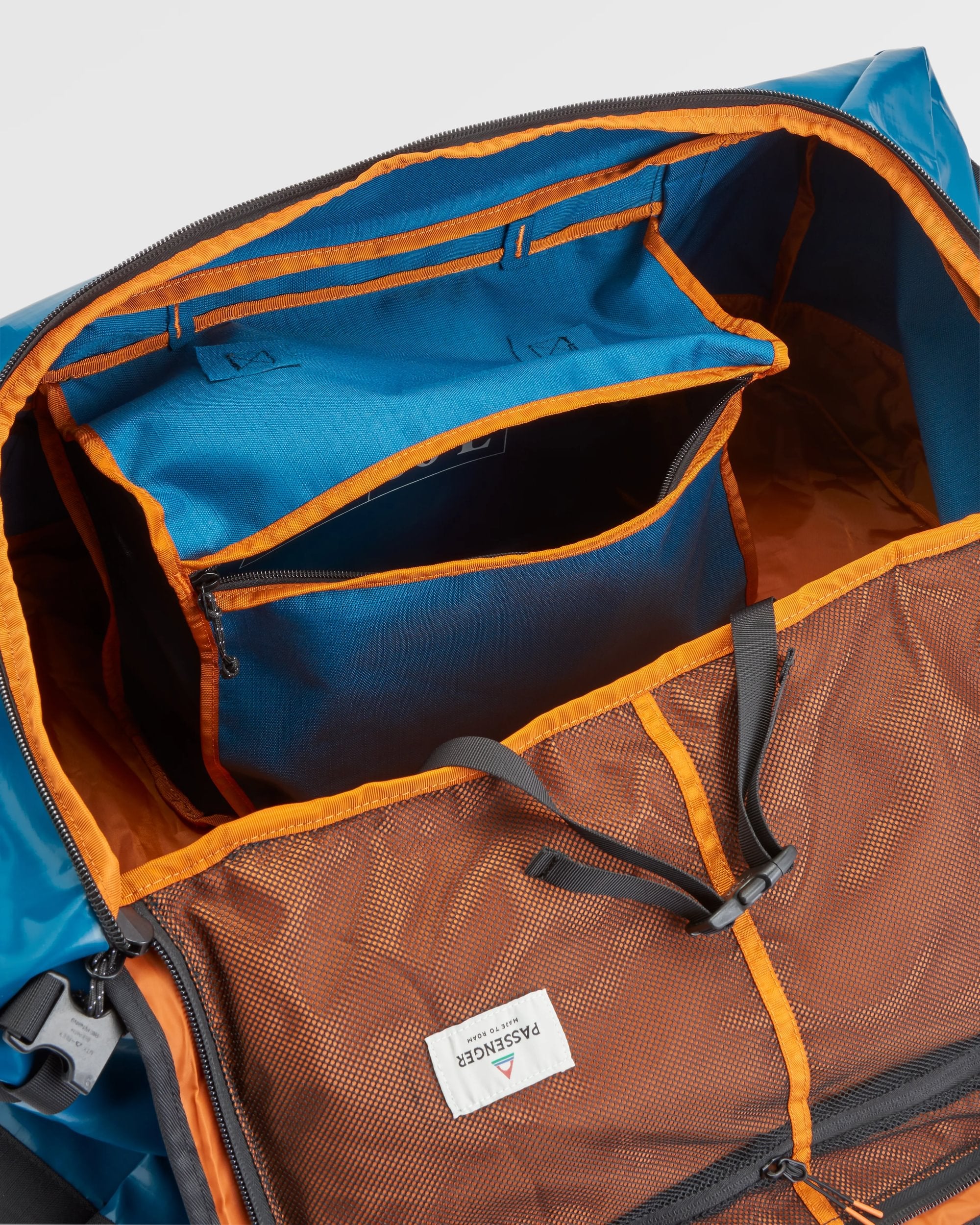 Roamer Recycled 80L Duffel Bag - Tidal Blue - Flatlay