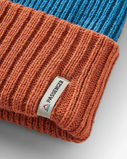 Outlook Reversible Recycled Beanie - Baked Clay/Blue Steel