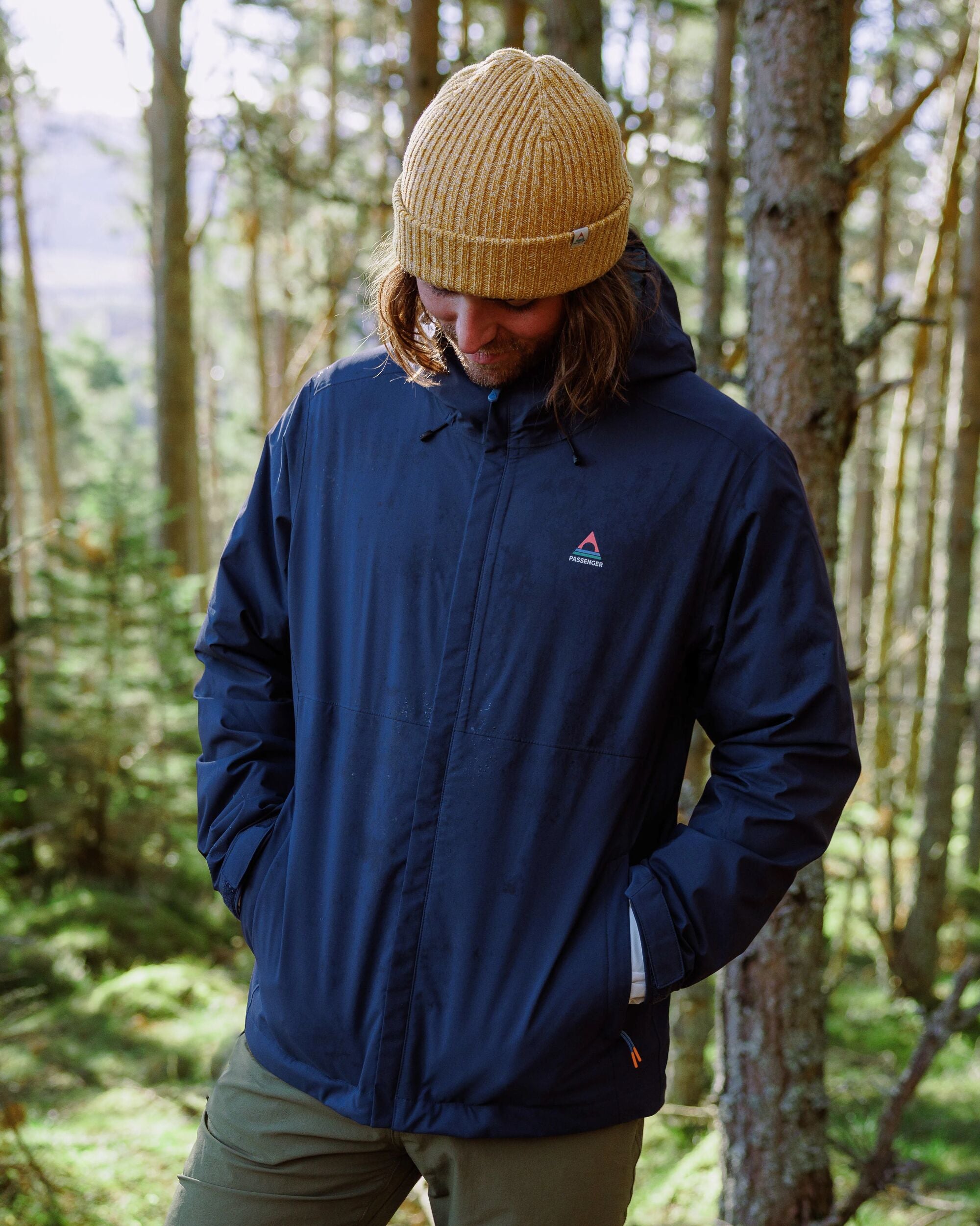 Downpour Recycled Waterproof Jacket - Rich Navy - Lifestyle