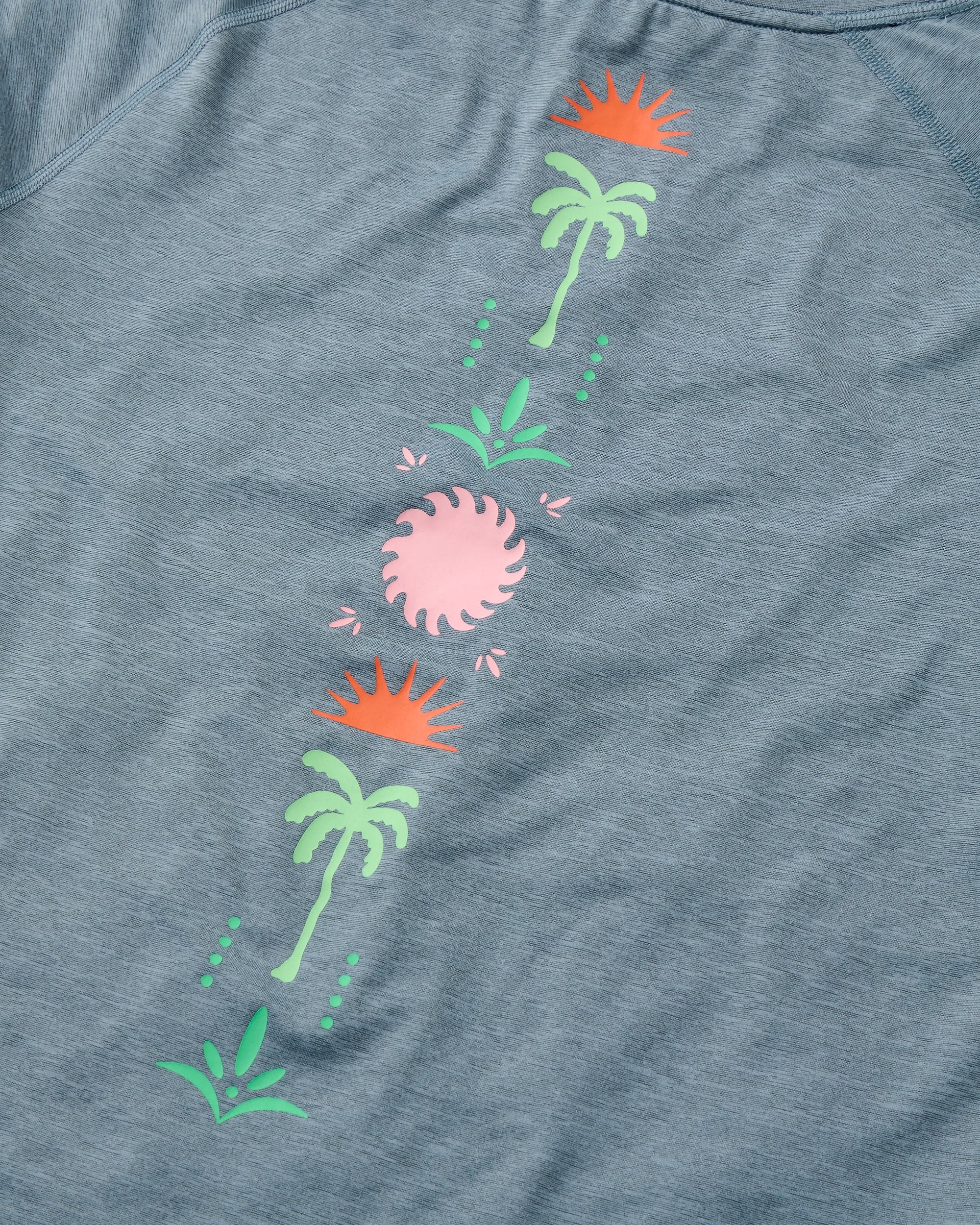 Sunvale Lightweight Surf T-Shirt - Storm Grey Marl - Flatlay