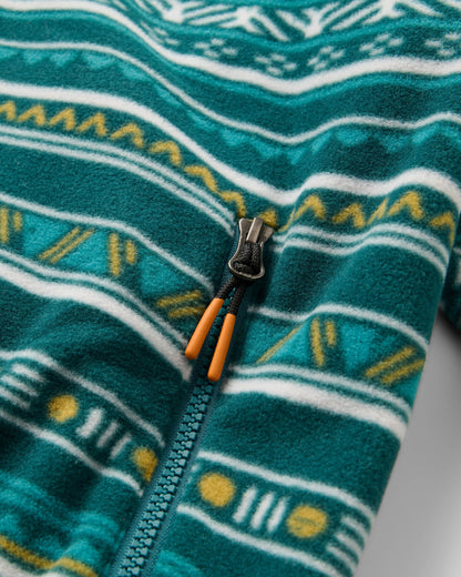 Ayla Micro Polartec® Fleece - Geo Stripe Mediterranean - Flatlay
