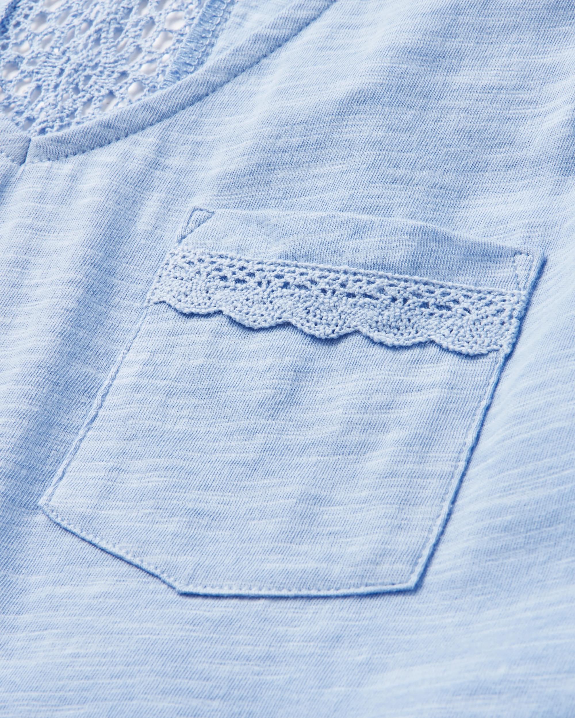 Rivergate Recycled Cotton Top - Cornflower - Flatlay