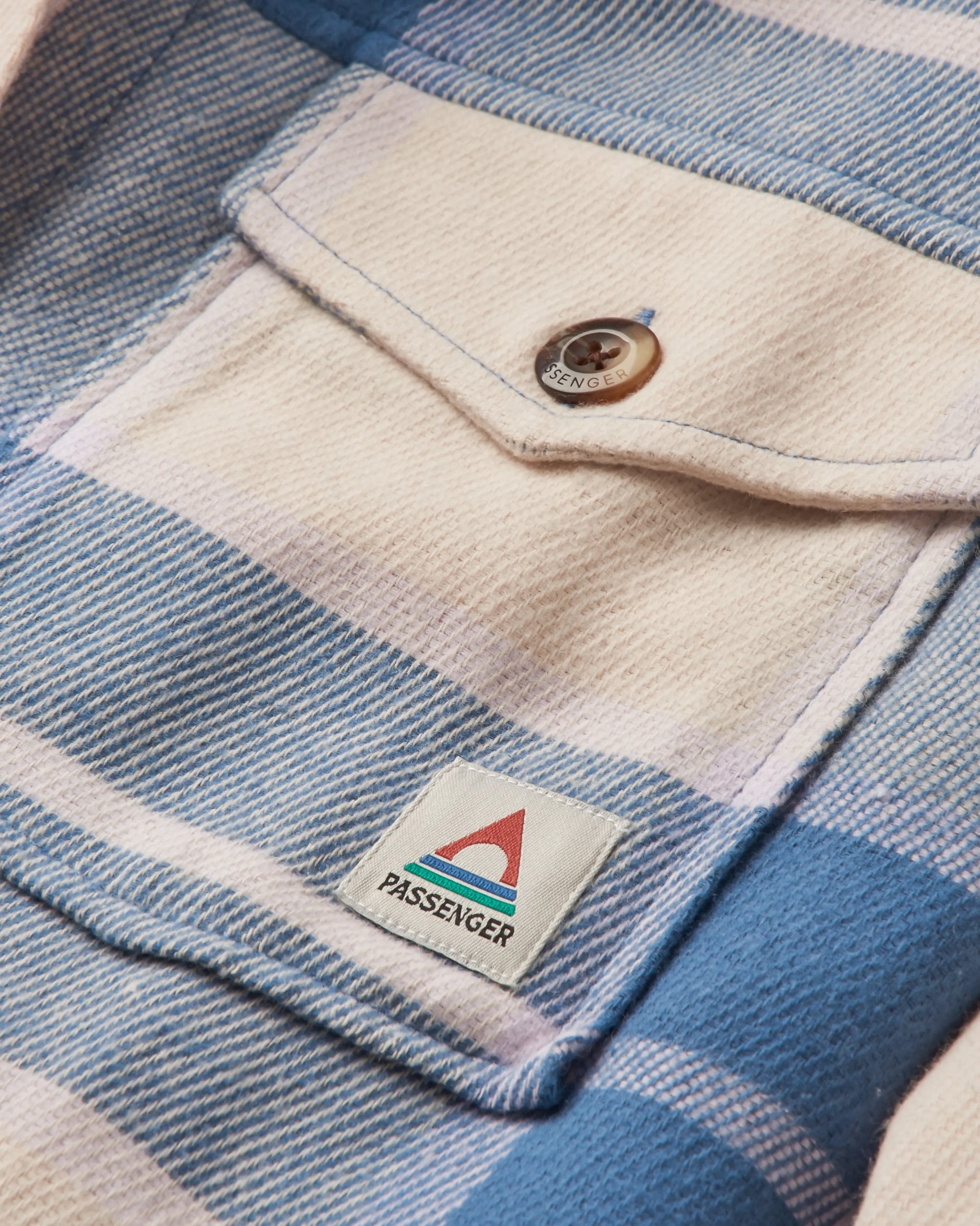 Stella Organic Cotton LS Shirt - Provincial Blue Check - Flatlay