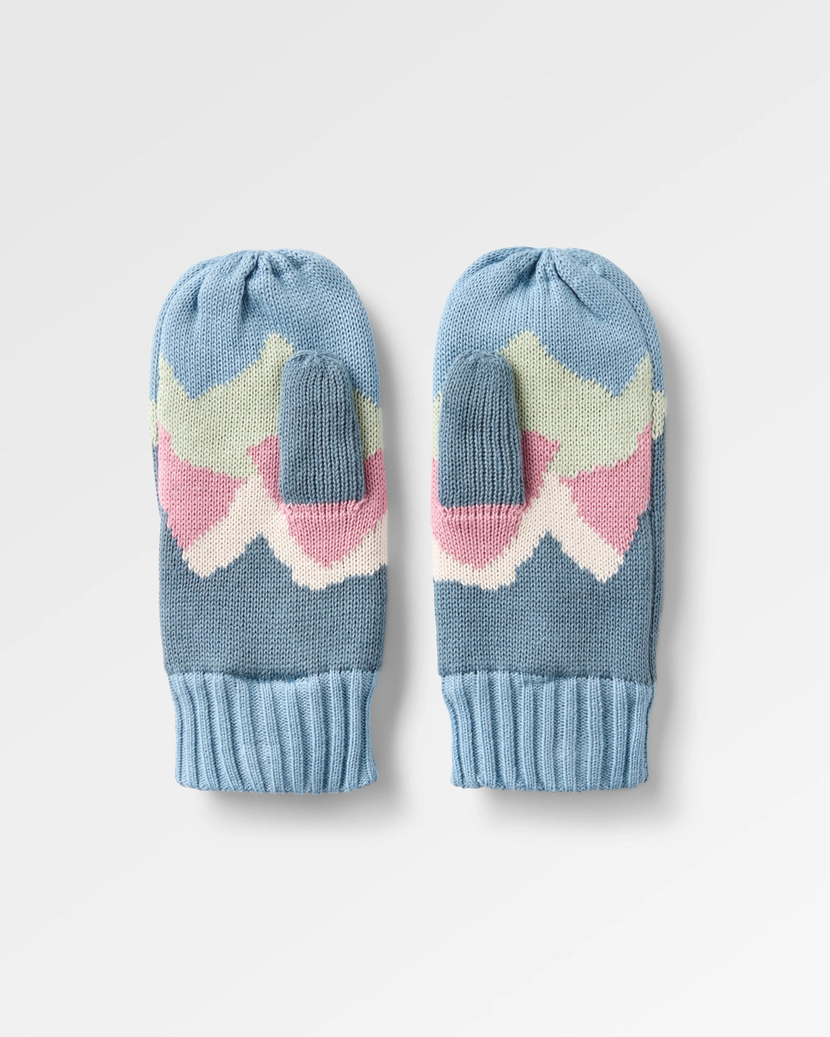 Scenic Fleece Lined Mittens - Scenic Stormy Blue - Flatlay