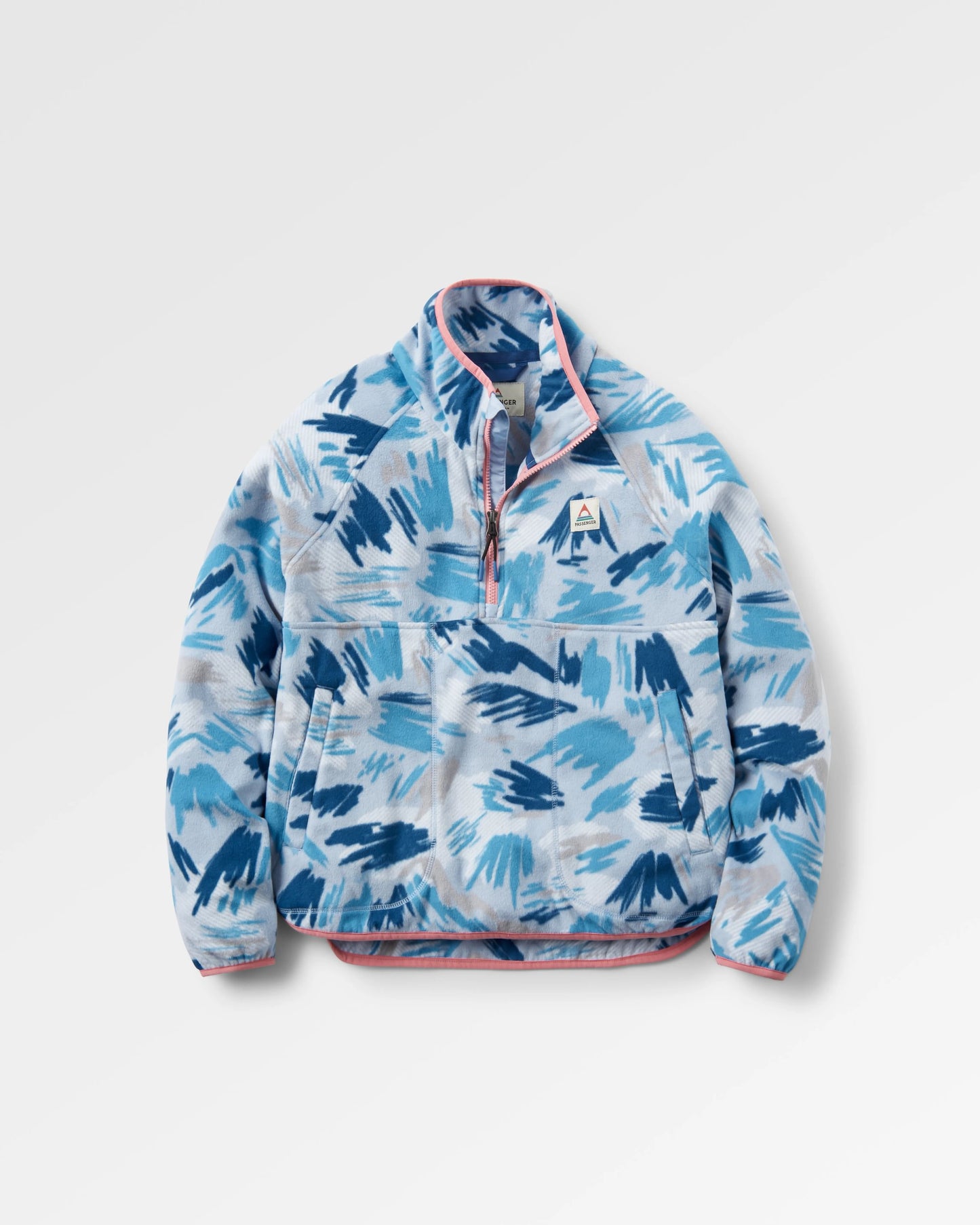 Sorrel Recycled Polar Fleece - Abstract Mountain Blue Fog