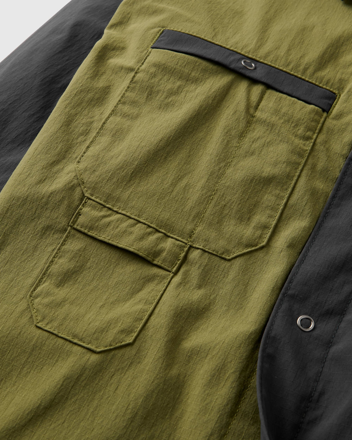 Patrol Ripstop Utility Shirt - Faded Black/Khaki - Flatlay