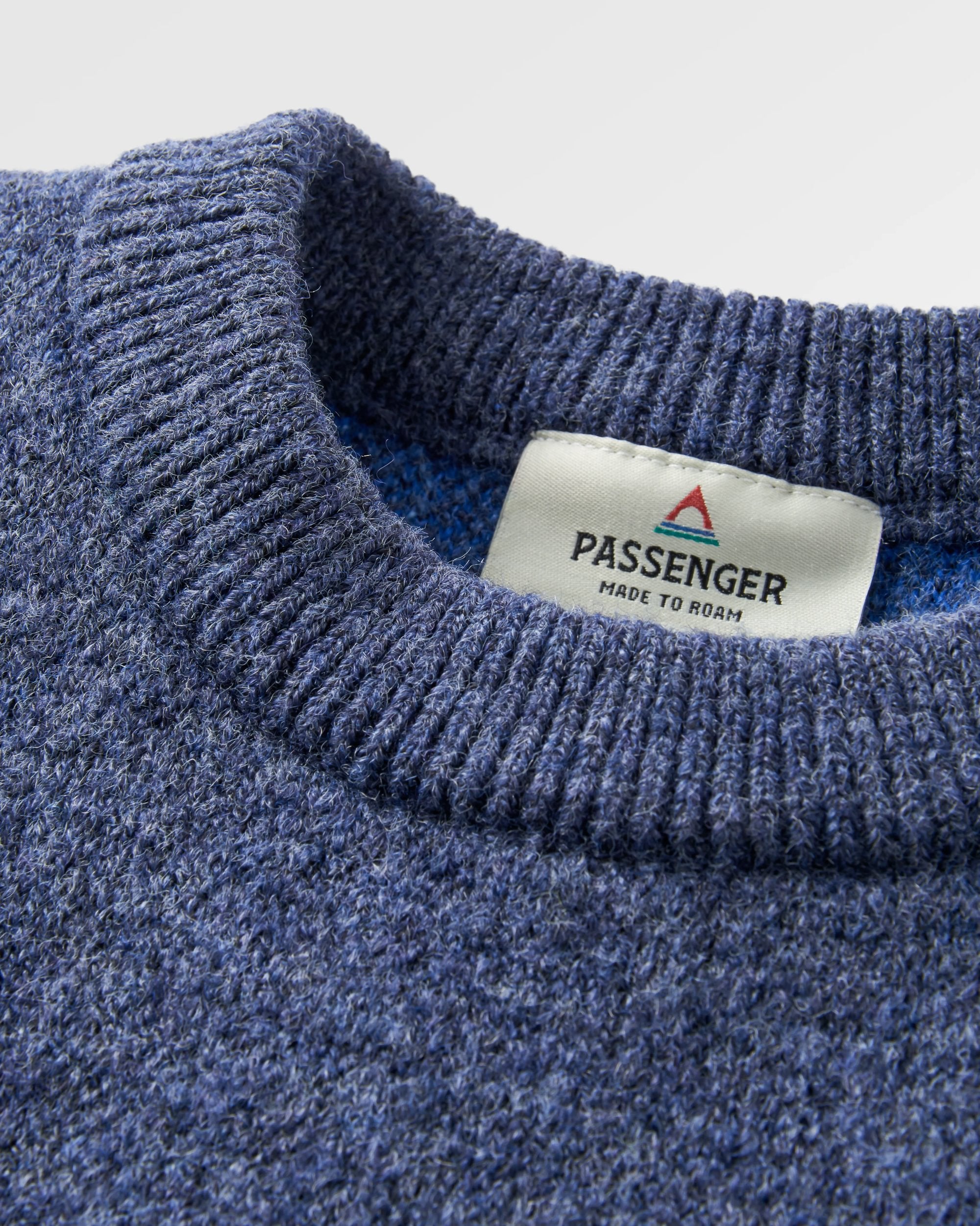 Scenic Recycled Knitted Jumper - Scenic Azure Blue - Flatlay