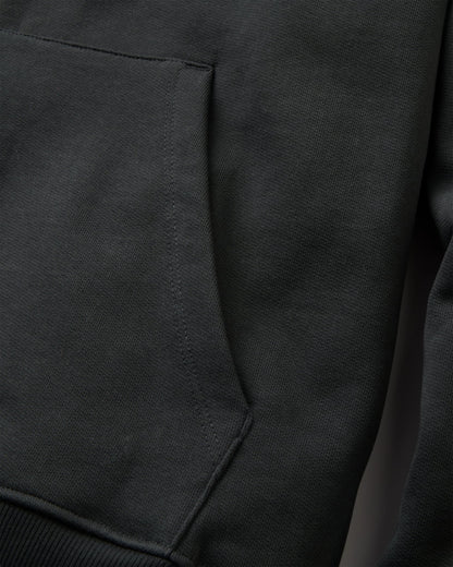 Slow Escape Recycled Cotton Hoodie - Black - Flatlay