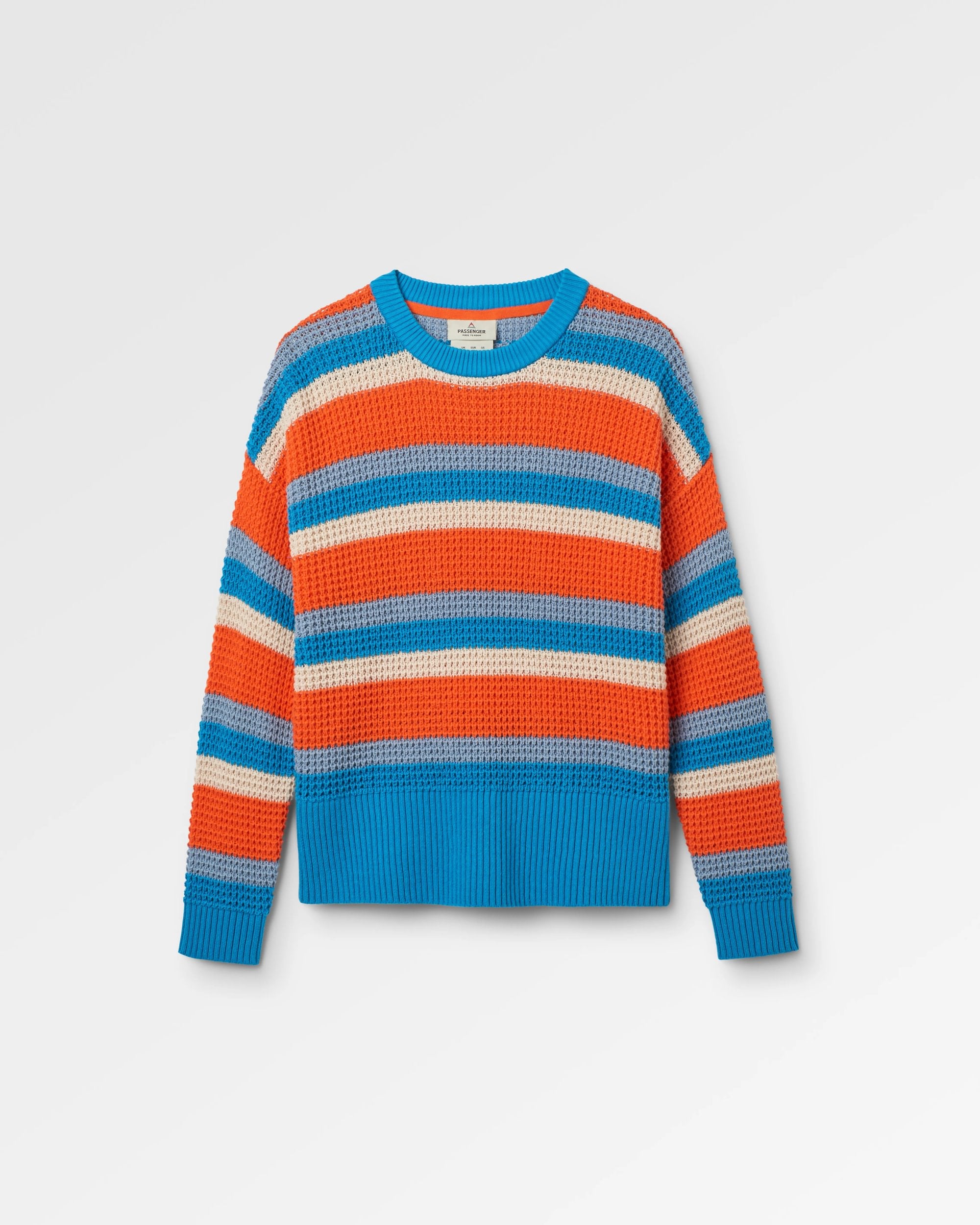 Reflection Stripey Jumper - Ember Orange Multi Stripe - Flatlay