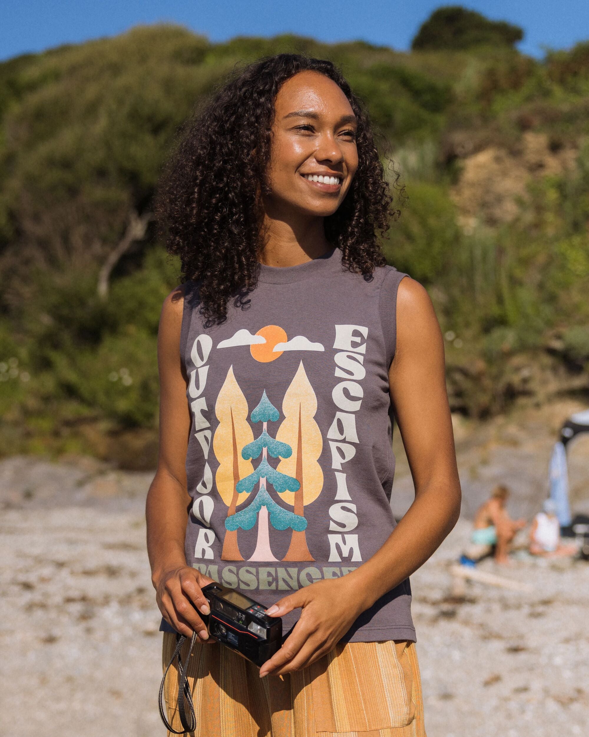 Tall Pines Recycled Cotton Vest - Charcoal - Lifestyle