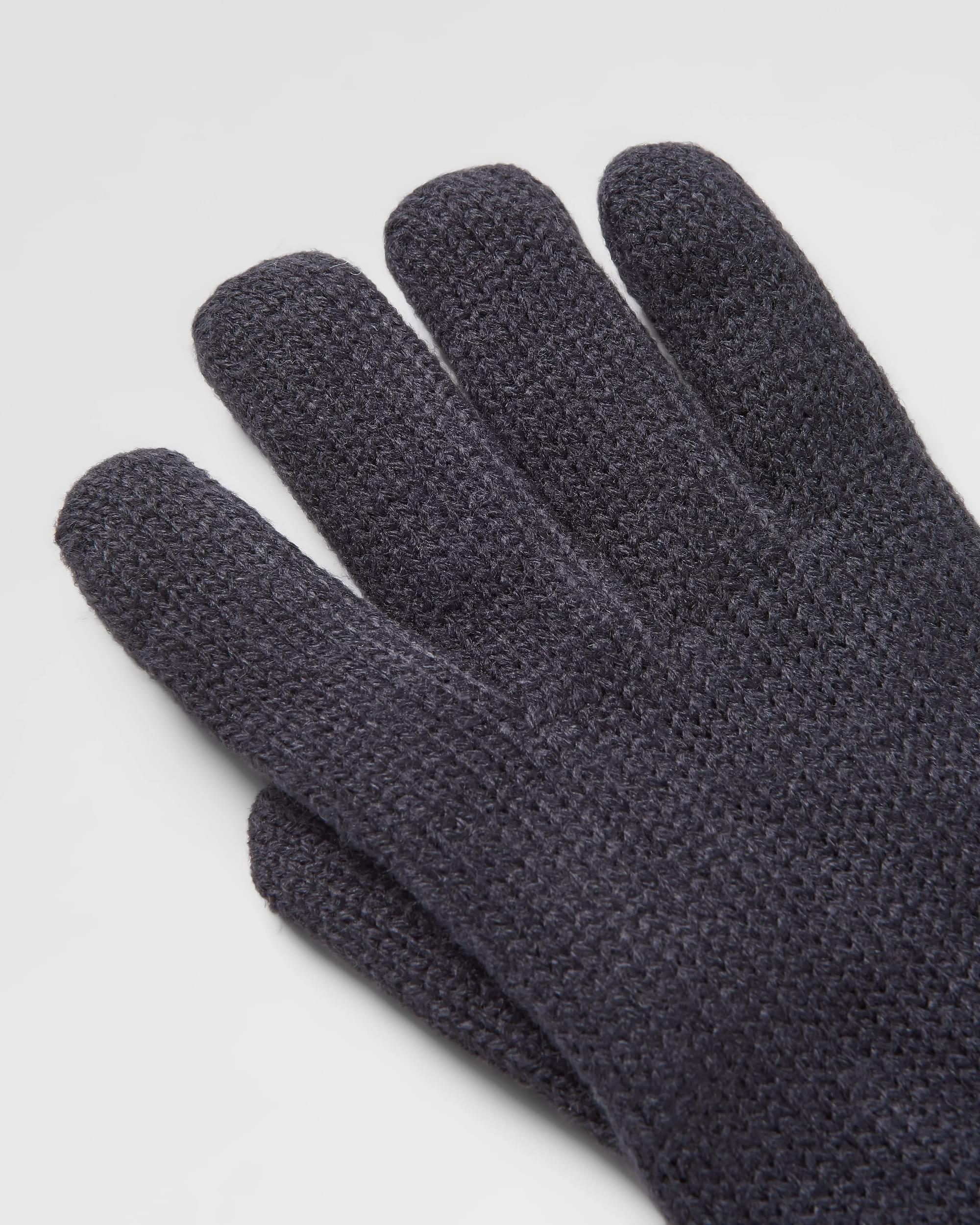 Gale Recycled Knitted Gloves - Deep Navy - Flatlay