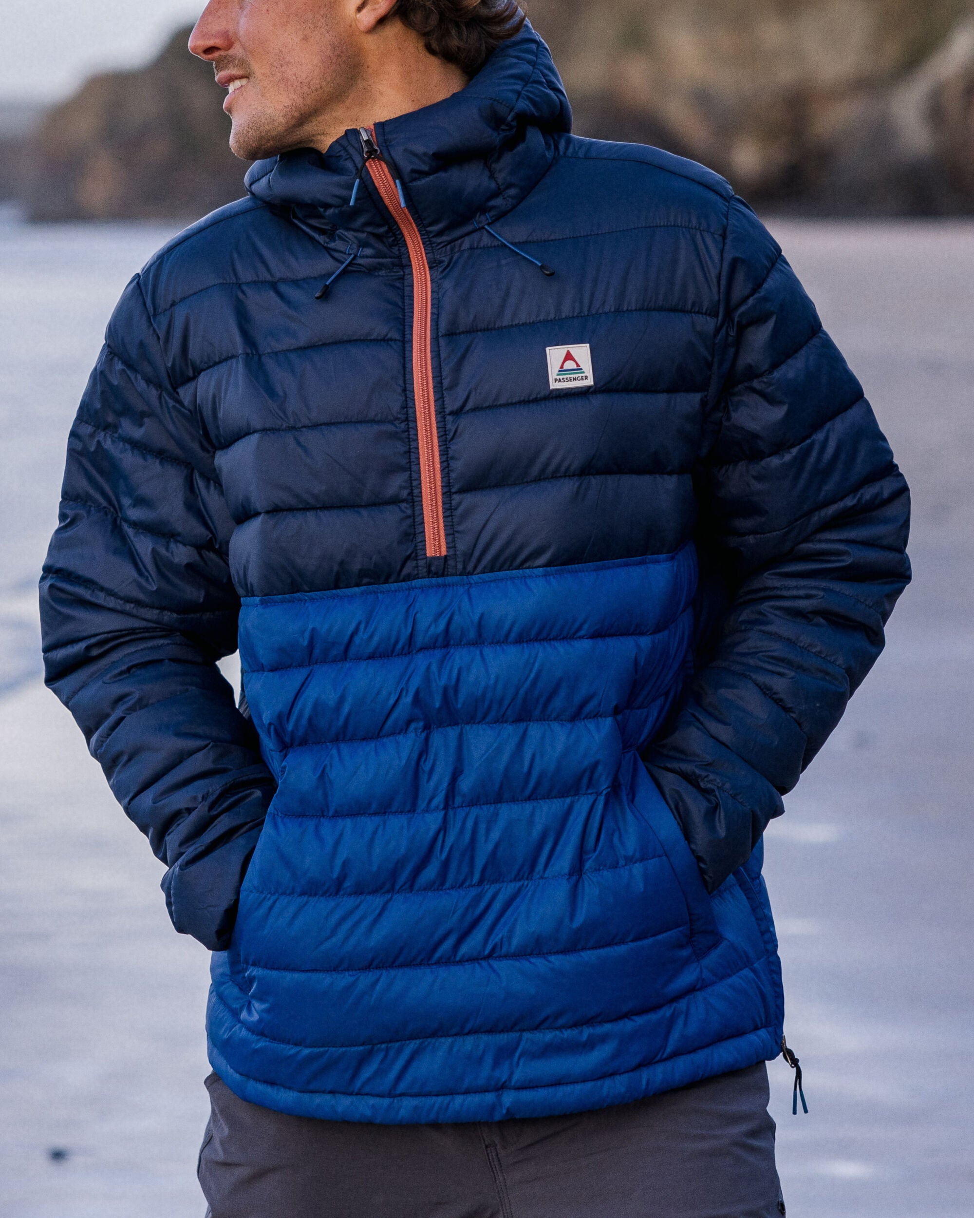 Roamer Recycled Insulated Overhead Jacket - Rich Navy/Cobalt - Lifestyle