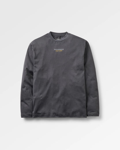 Slower Rhythms LS Relaxed Fit T-Shirt - Faded Black - Flatlay