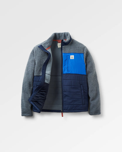 Born Explorer Recycled Polar-Lined Sherpa Fleece - Rich Navy/Storm Grey  - Flatlay