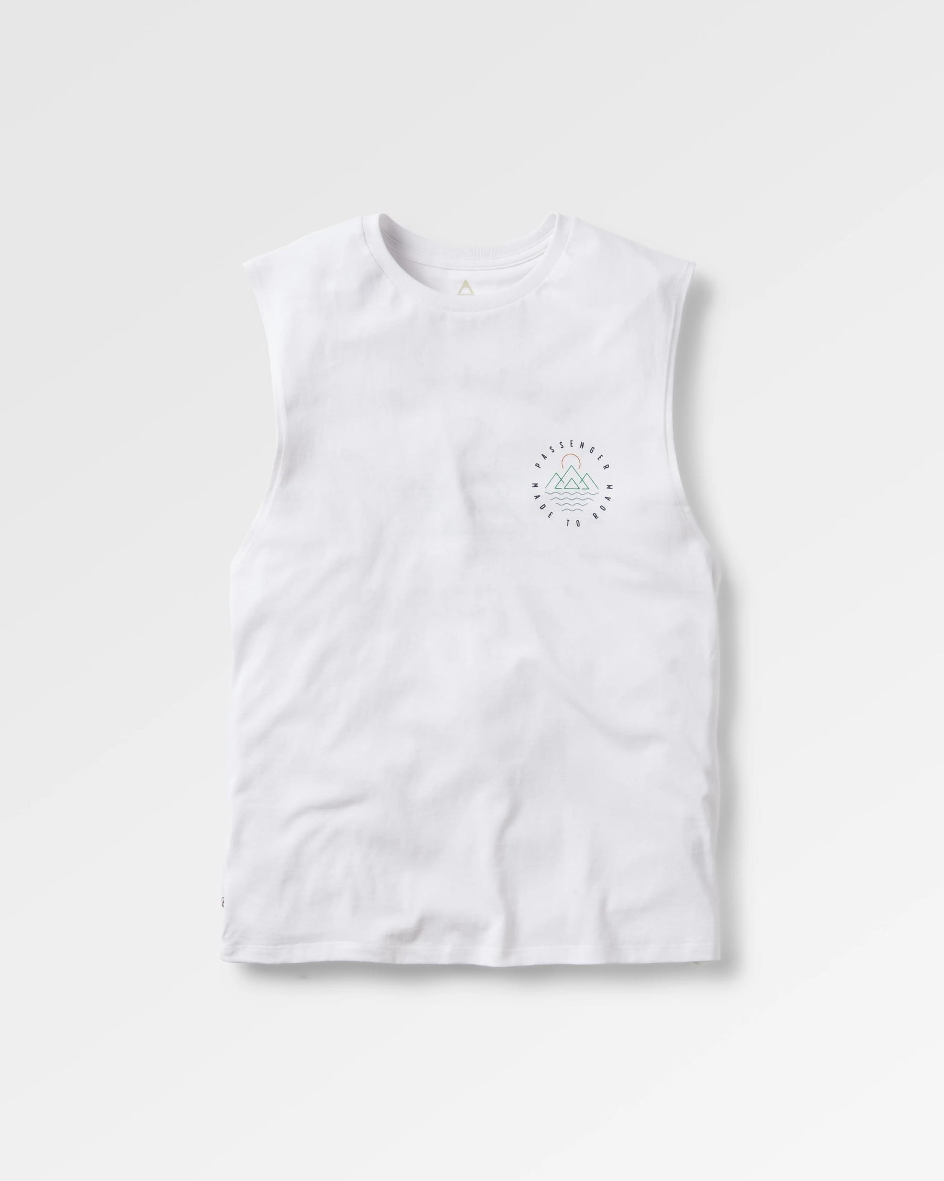 Escapism Recycled Cotton Vest - White - Flatlay