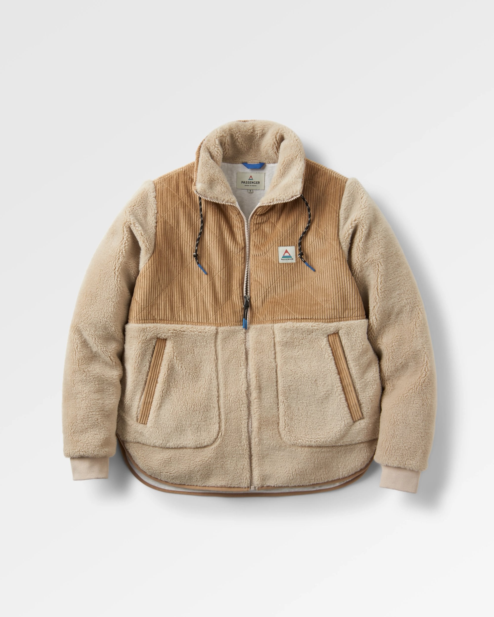 Awaken Recycled Deep-Pile Sherpa Fleece - Feather/Biscuit - Flatlay