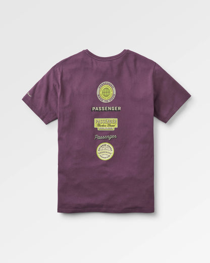 Guided Recycled Cotton T-Shirt - Deep Plum - Flatlay