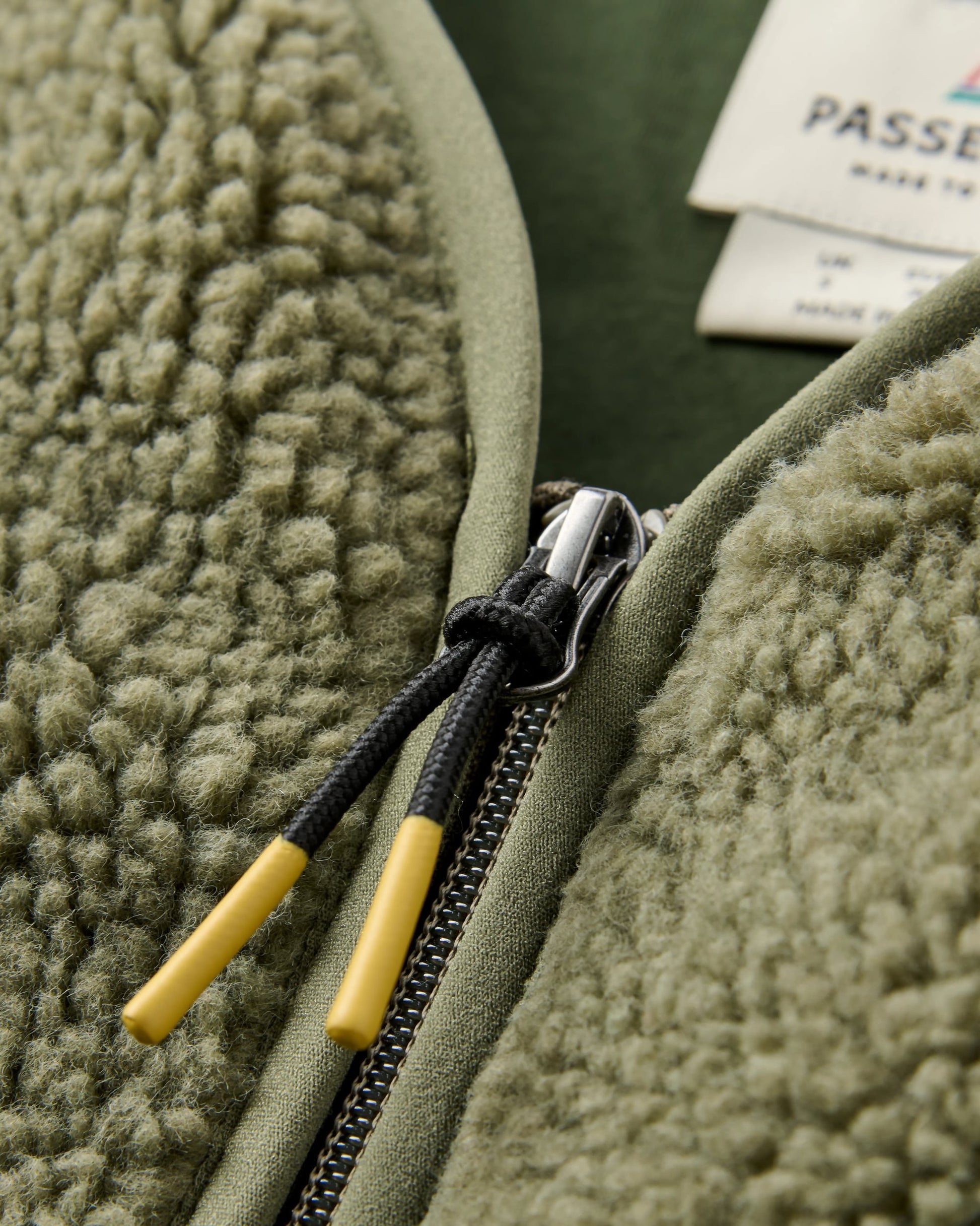 Tawny Recycled Deep-Pile Sherpa Jacket - Dusty Olive - Flatlay