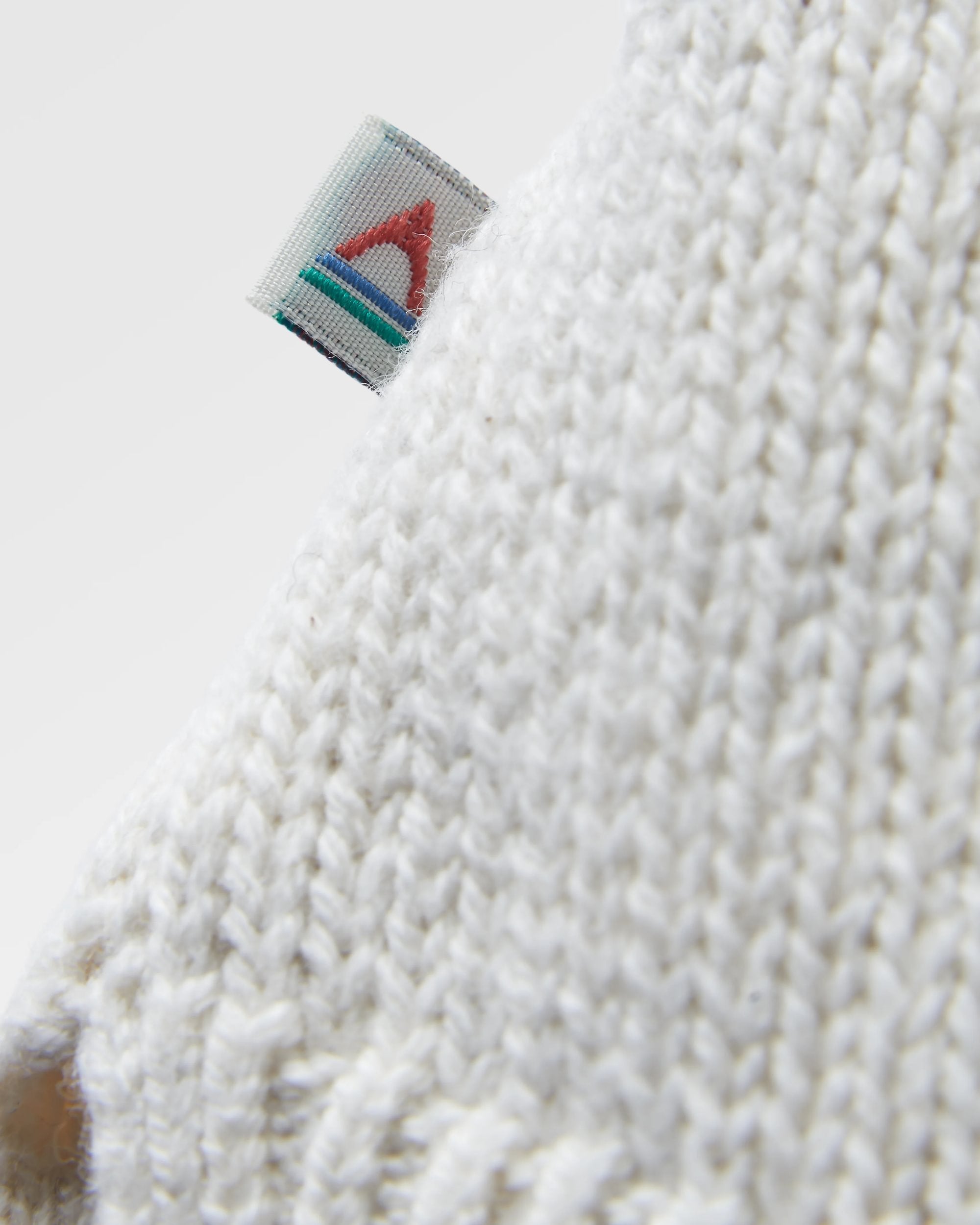 Cove Organic Cotton Knitted Hoodie - Off White - Flatlay