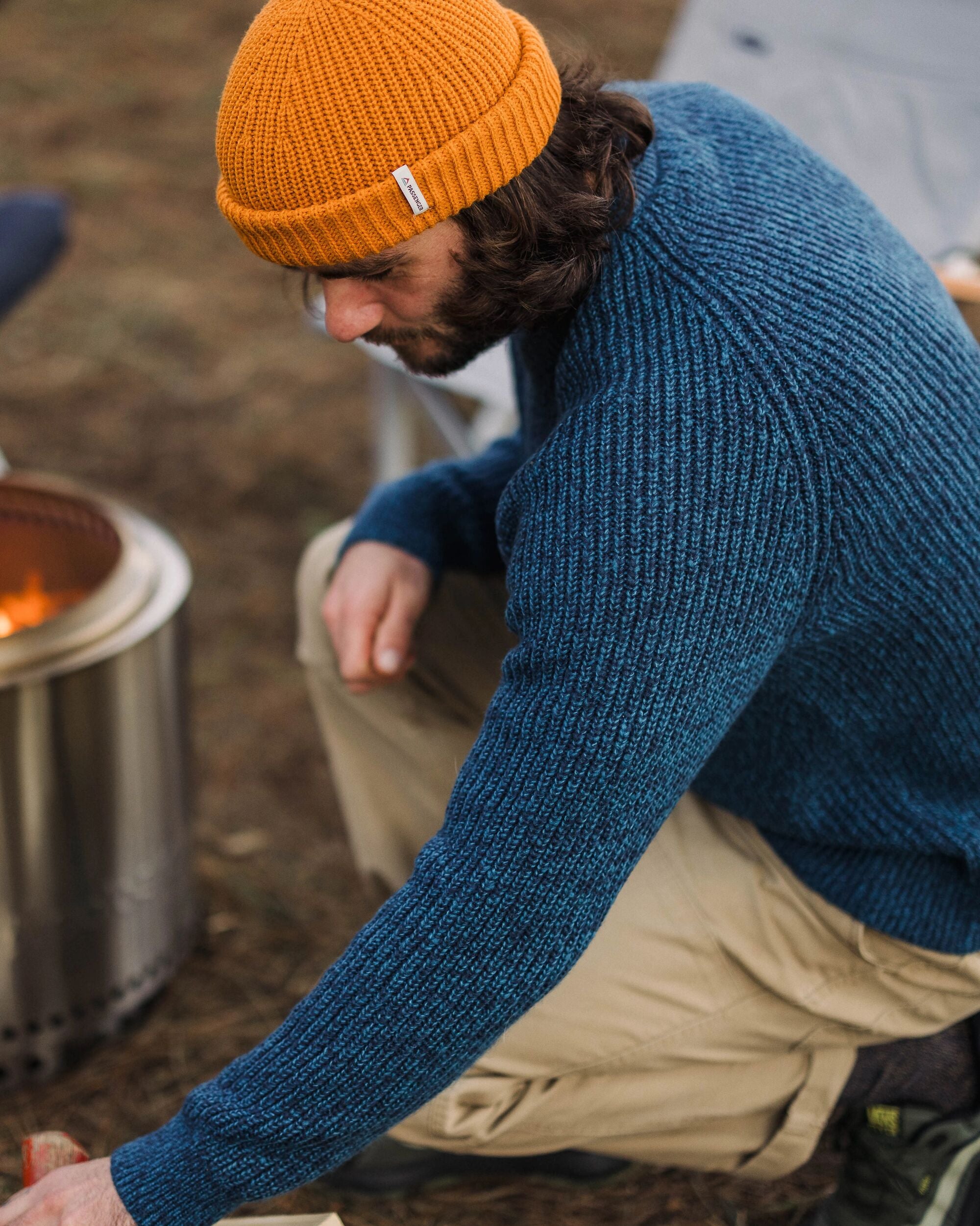 Fog Recycled Knitted Jumper - Rich Navy - Lifestyle