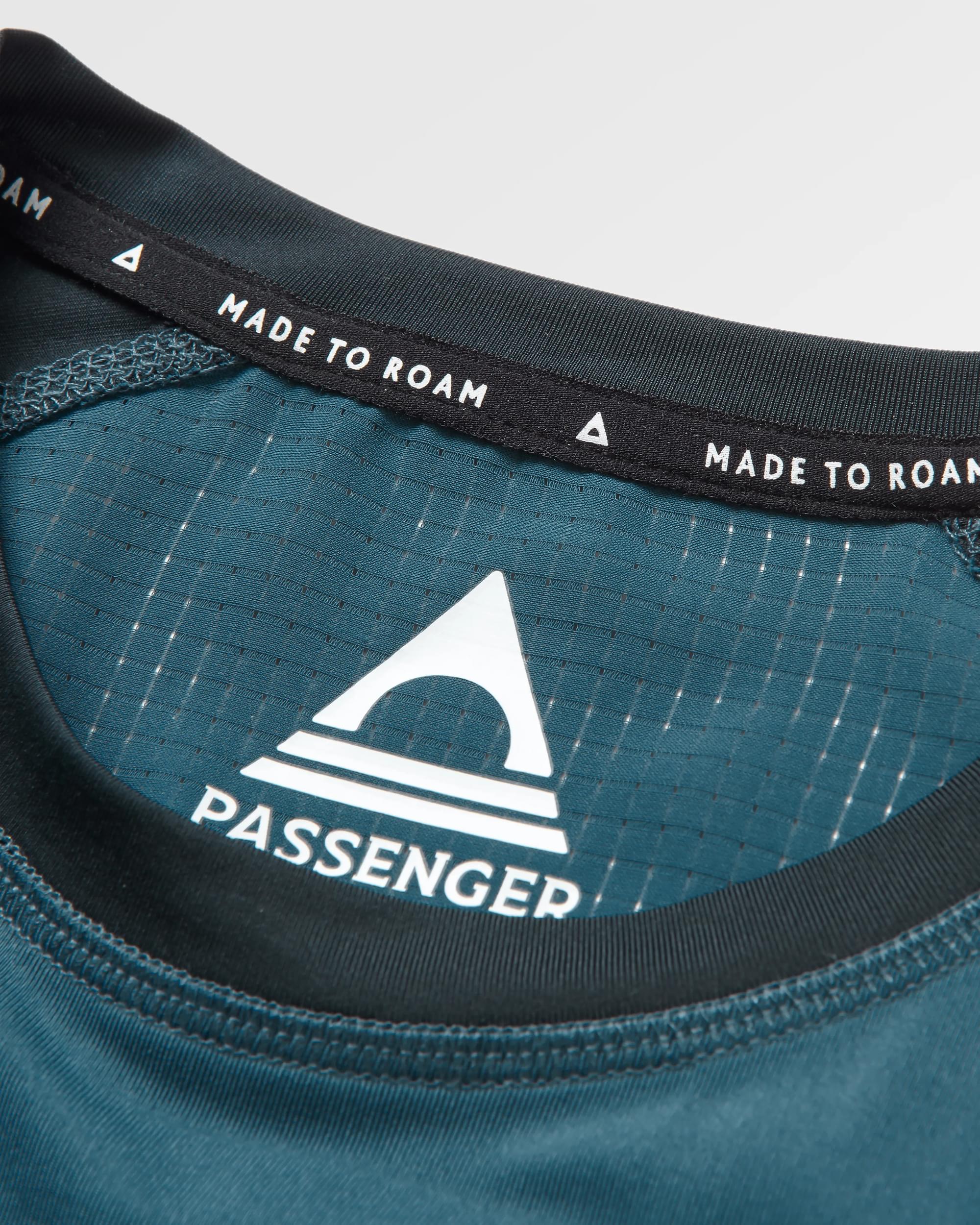 Dawn To Dusk Recycled Active T-shirt - Dark Denim - Flatlay