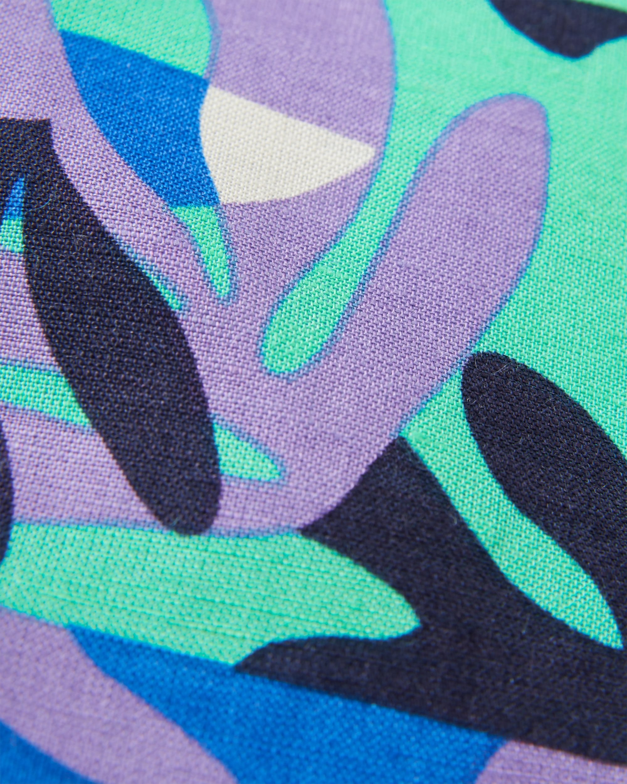 Arden Linen Short Sleeve Shirt - Mountain Foliage Purple - Flatlay