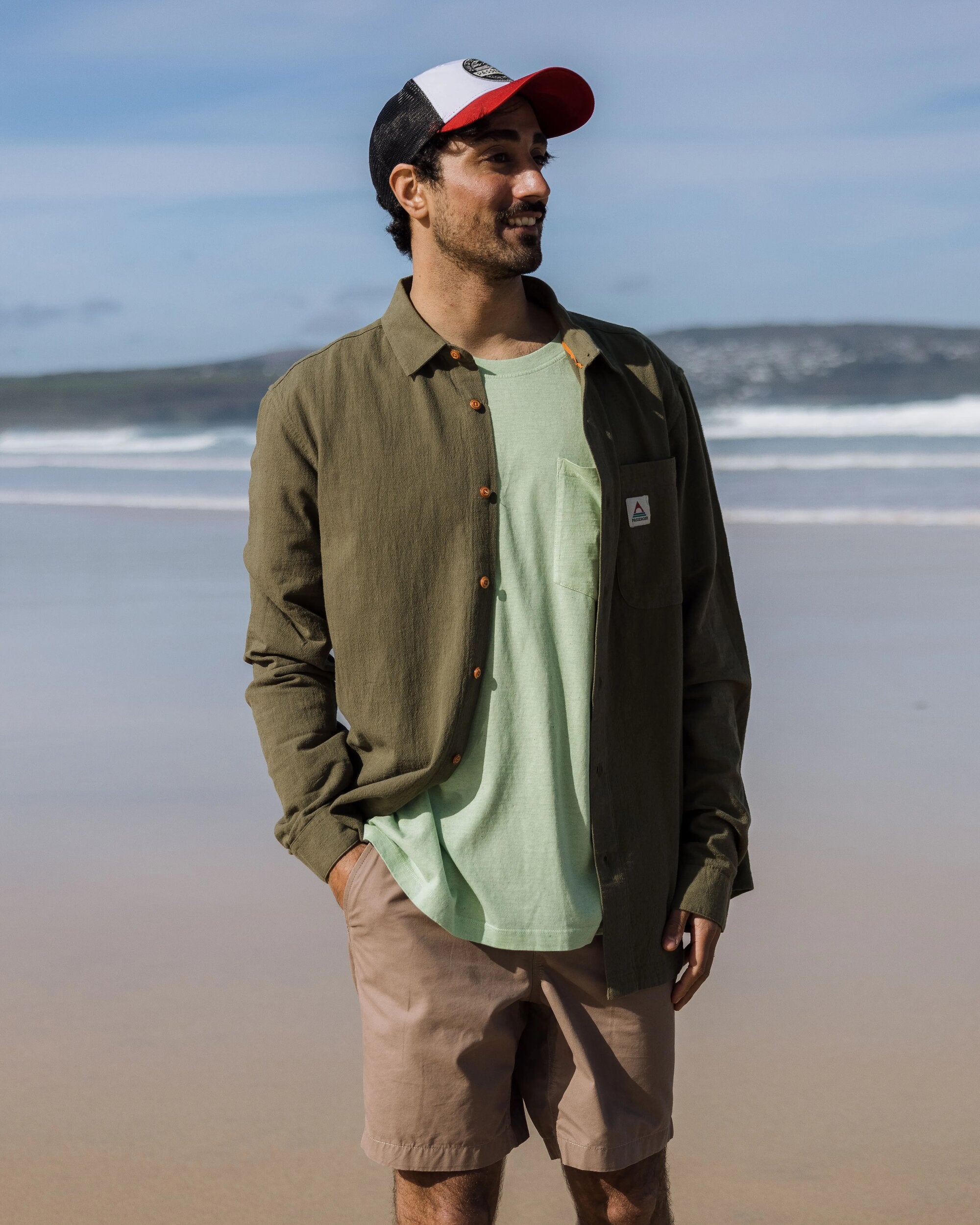 Arica Textured Shirt - Khaki - Lifestyle