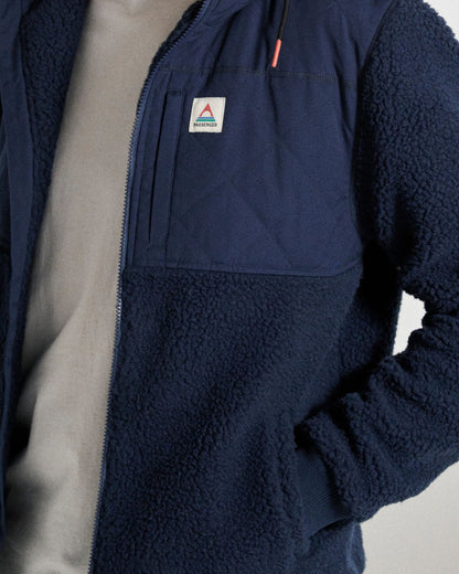 Adventure Recycled Deep-Pile Sherpa Fleece - Rich Navy - Studio Model