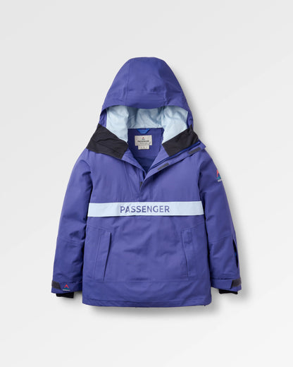Snowscape Women's Recycled Anorak - Purple Indigo - Flatlay