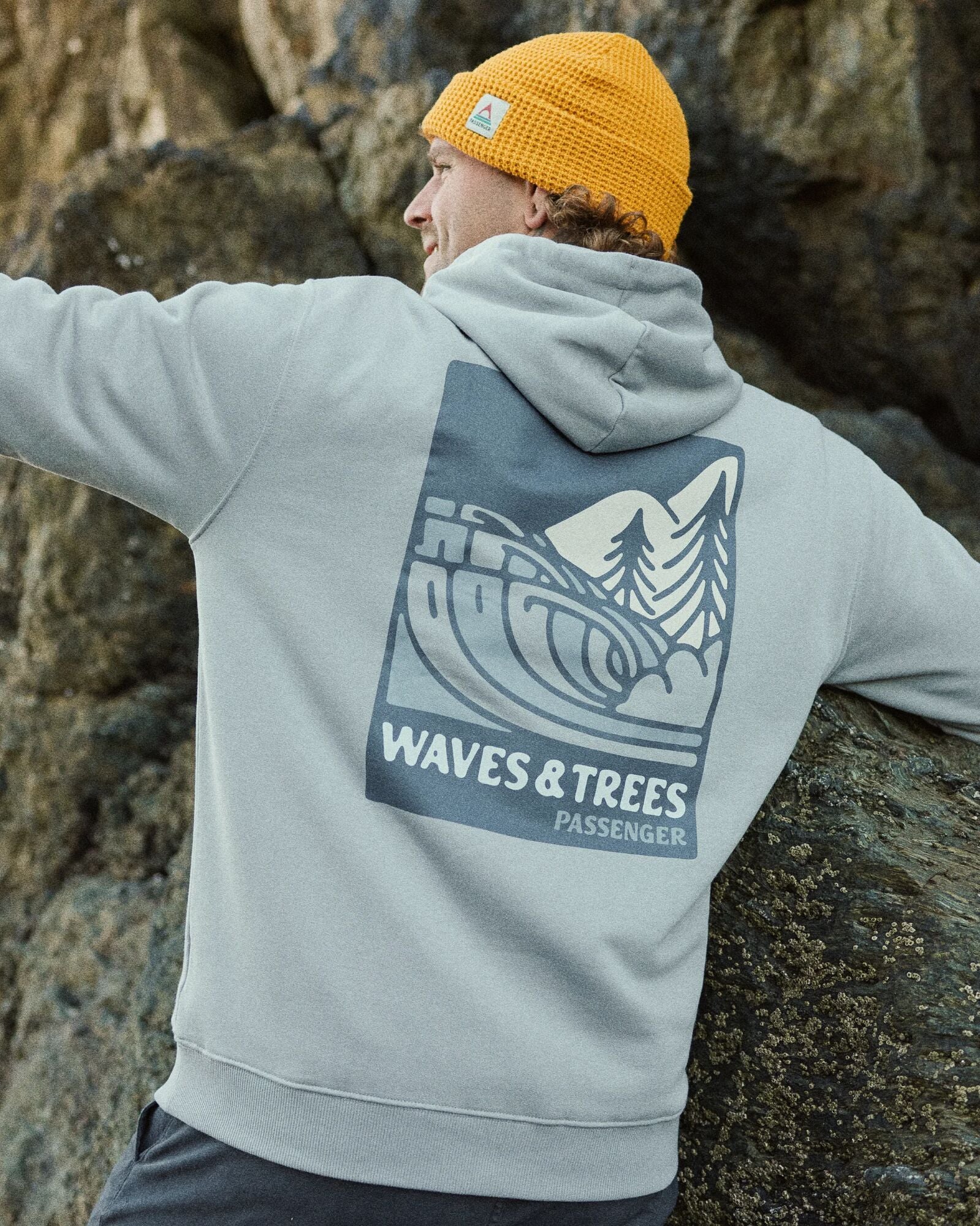 Waves & Trees Organic Cotton Hoodie - Steel Grey - Lifestyle