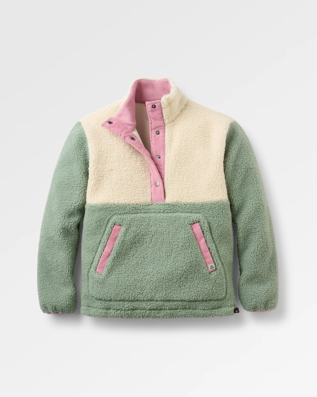 Clover Sherpa Fleece Pullover - Pistachio - Flatlay