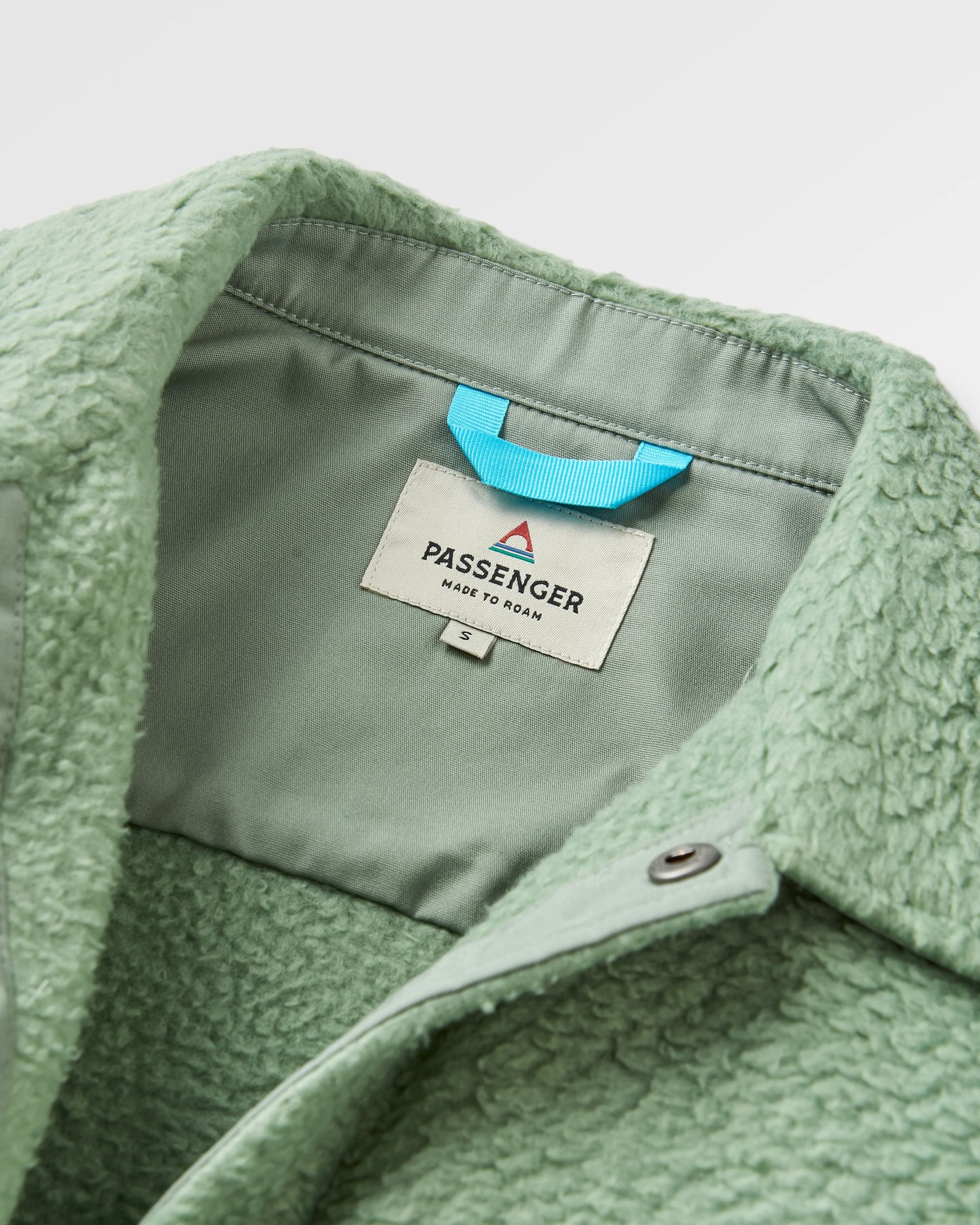 Rappel Recycled Sherpa Oversized Shirt - Pistachio - Flatlay