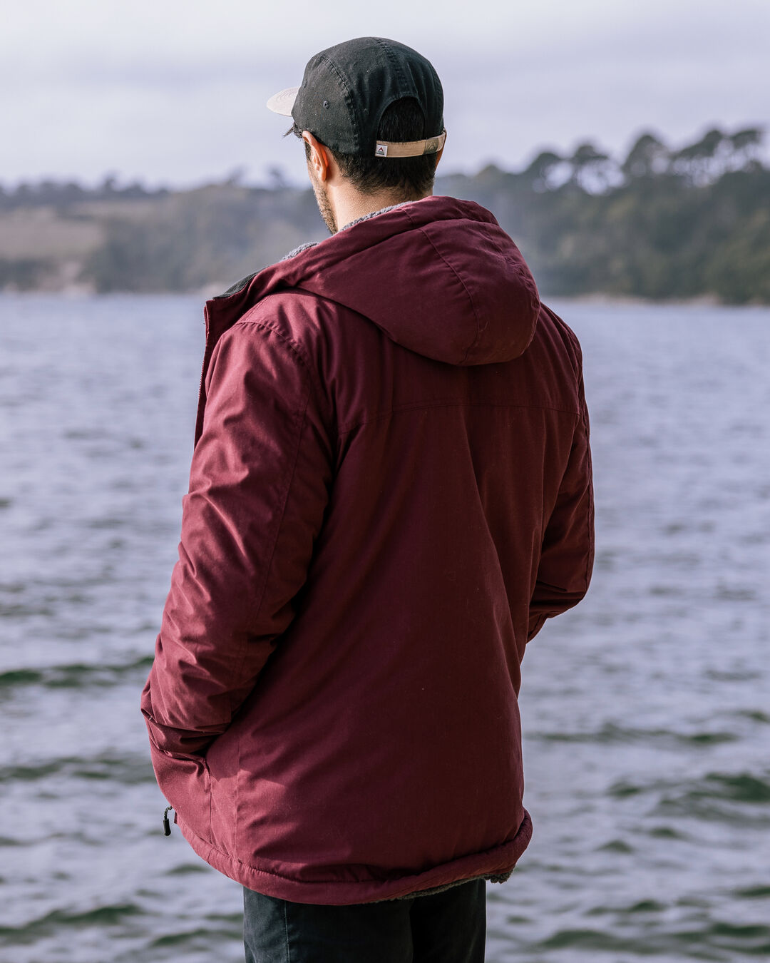Discover Recycled Sherpa Lined Jacket - Wine - Lifestyle