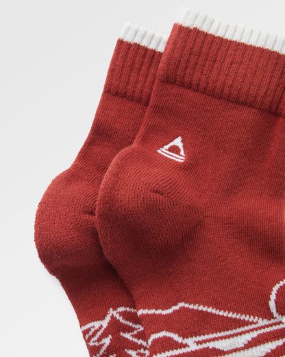 Two Step Ankle Socks - Dark Rust - Flatlay