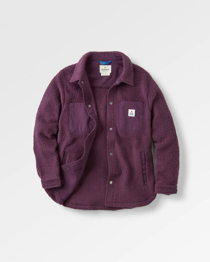 Rappel Recycled Sherpa Oversized Shirt - Deep Plum