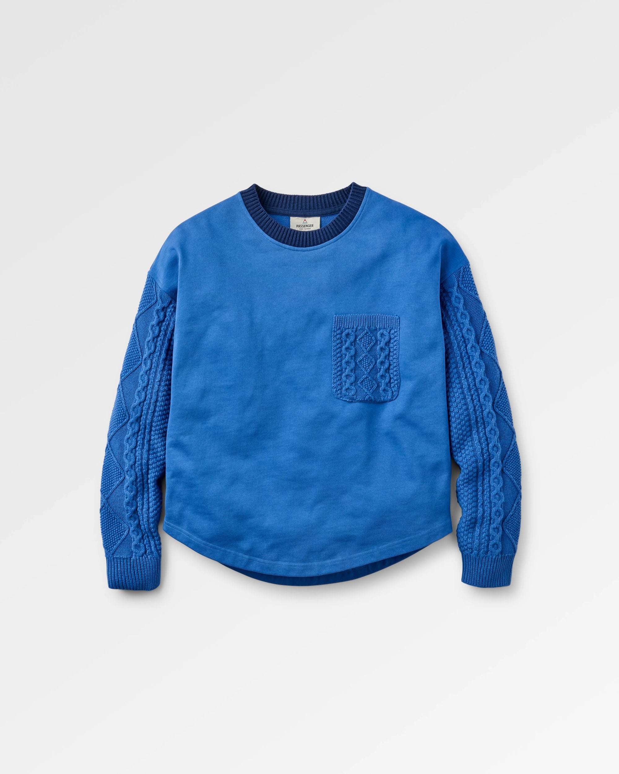 Aerial Long Sleeve Knit Top - Electric Blue - Flatlay