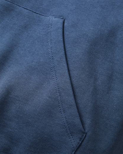 Patch Recycled Cotton Hoodie - Rich Navy - Flatlay