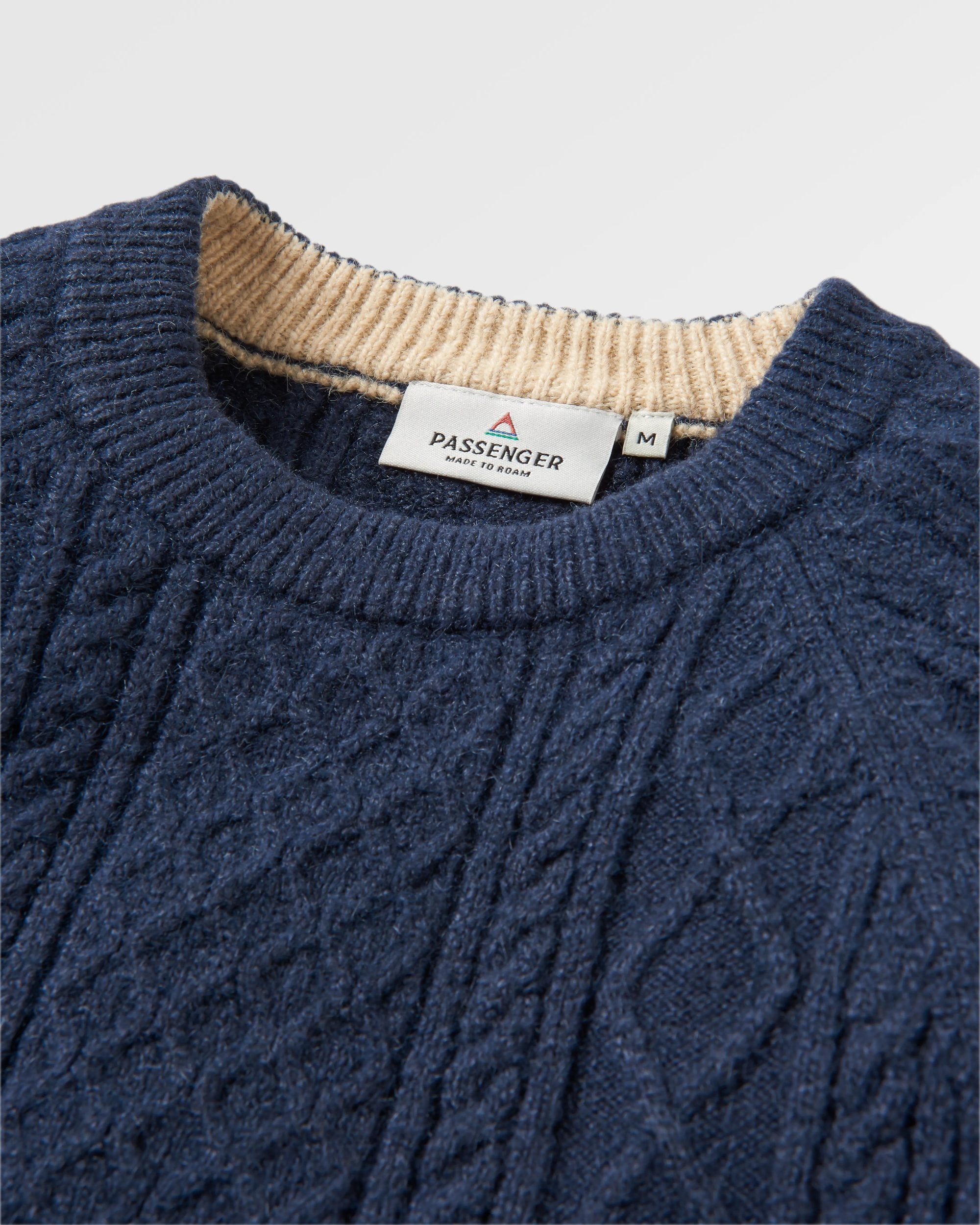 Sandbar Cable Knitted Jumper - Rich Navy - Flatlay
