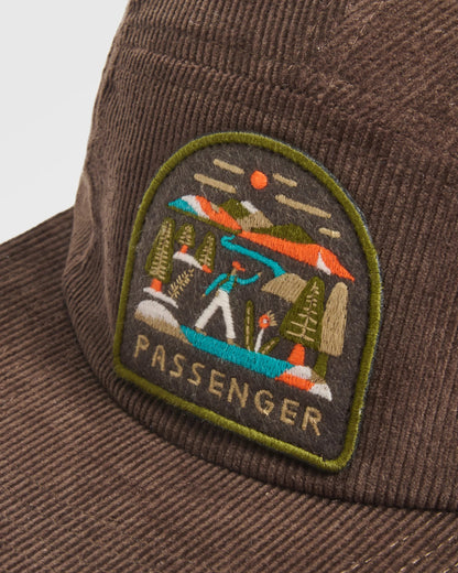 Fixie Cord 5 Panel Cap - Espresso - Flatlay