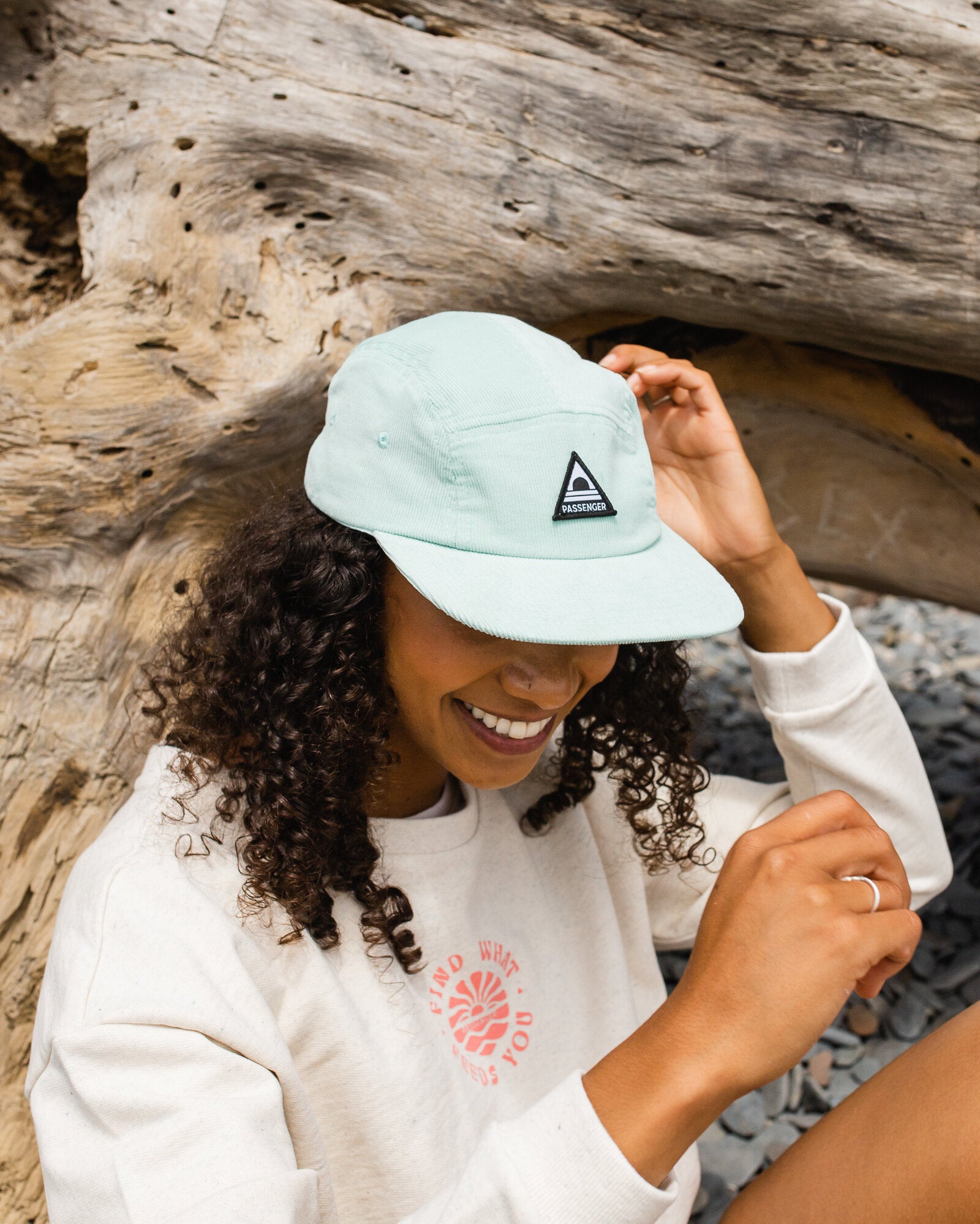 Womens_Fixie Recycled Cord 5 Panel Cap - Surf Spray