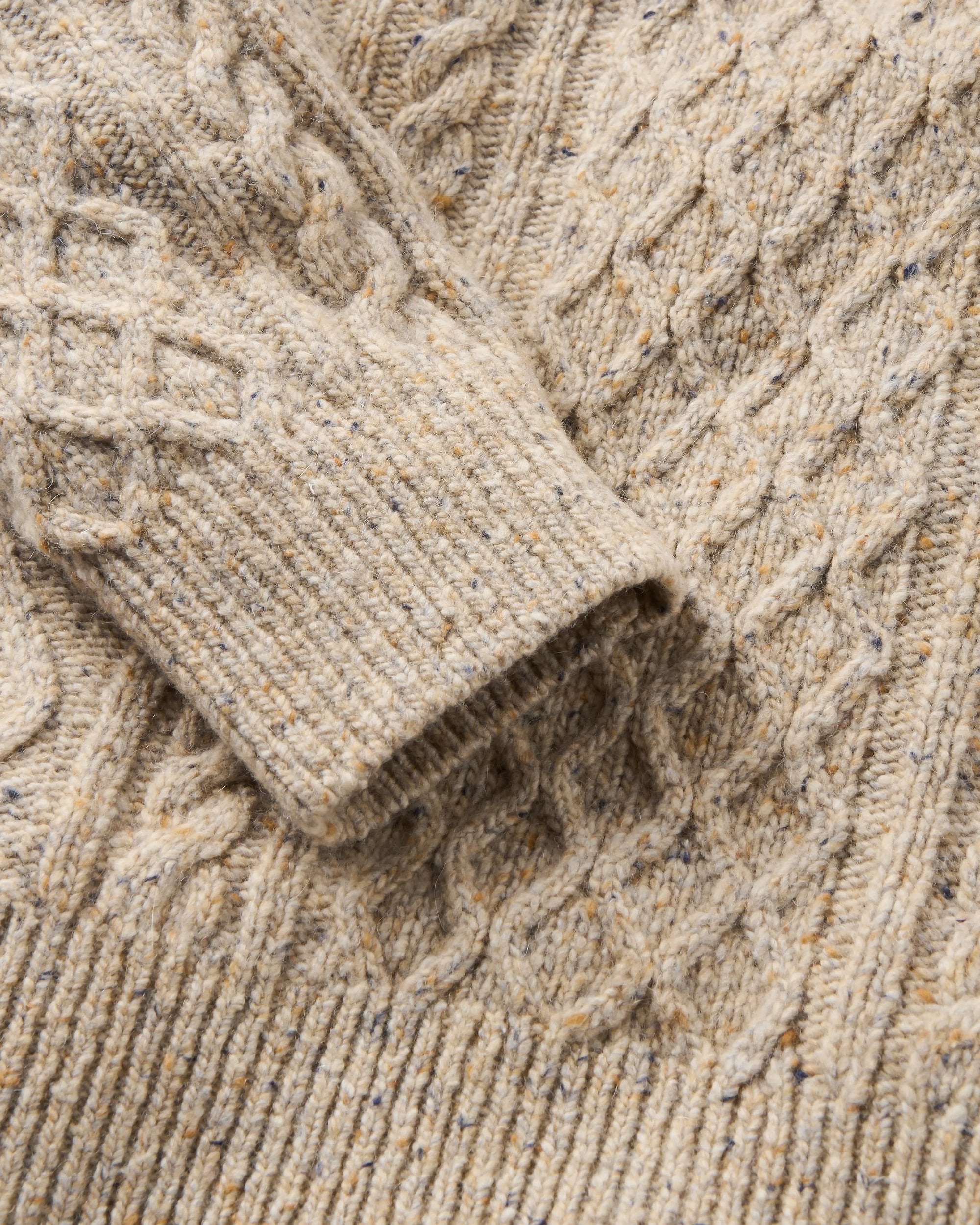 Sandbar Merino Wool Knitted Jumper - Oatmeal - Flatlay