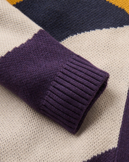 Scenic Knitted Cardigan - Scenic Deep Plum - Flatlay
