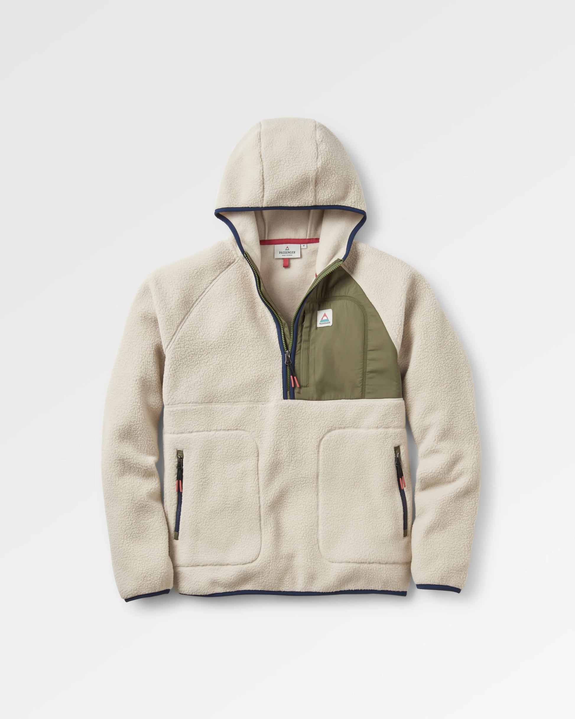 Ventura 1/2 Zip Recycled Sherpa Fleece - Oatmeal/Khaki