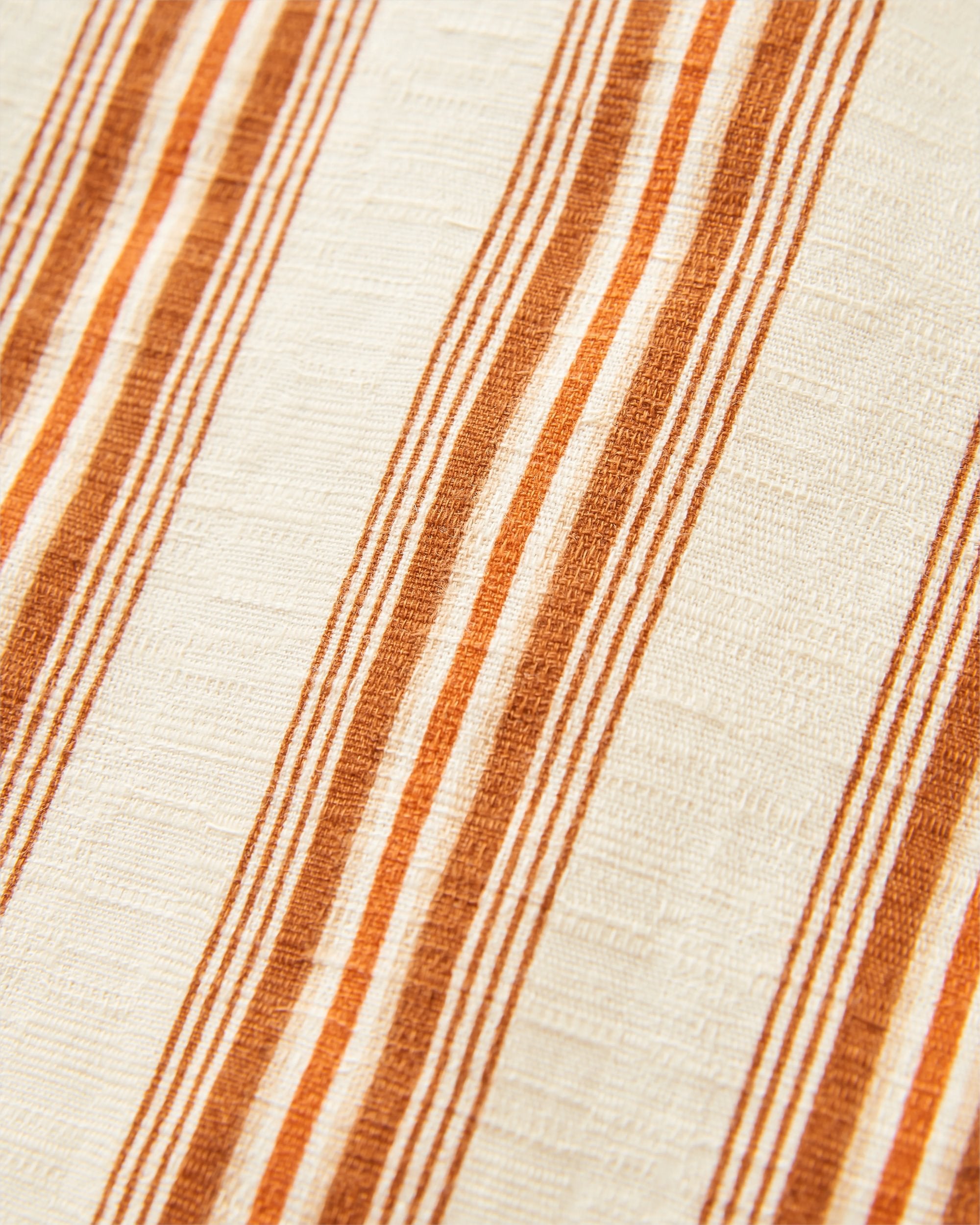 Cove Organic Textured Shirt - Sunset Orange Stripe - Flatlay