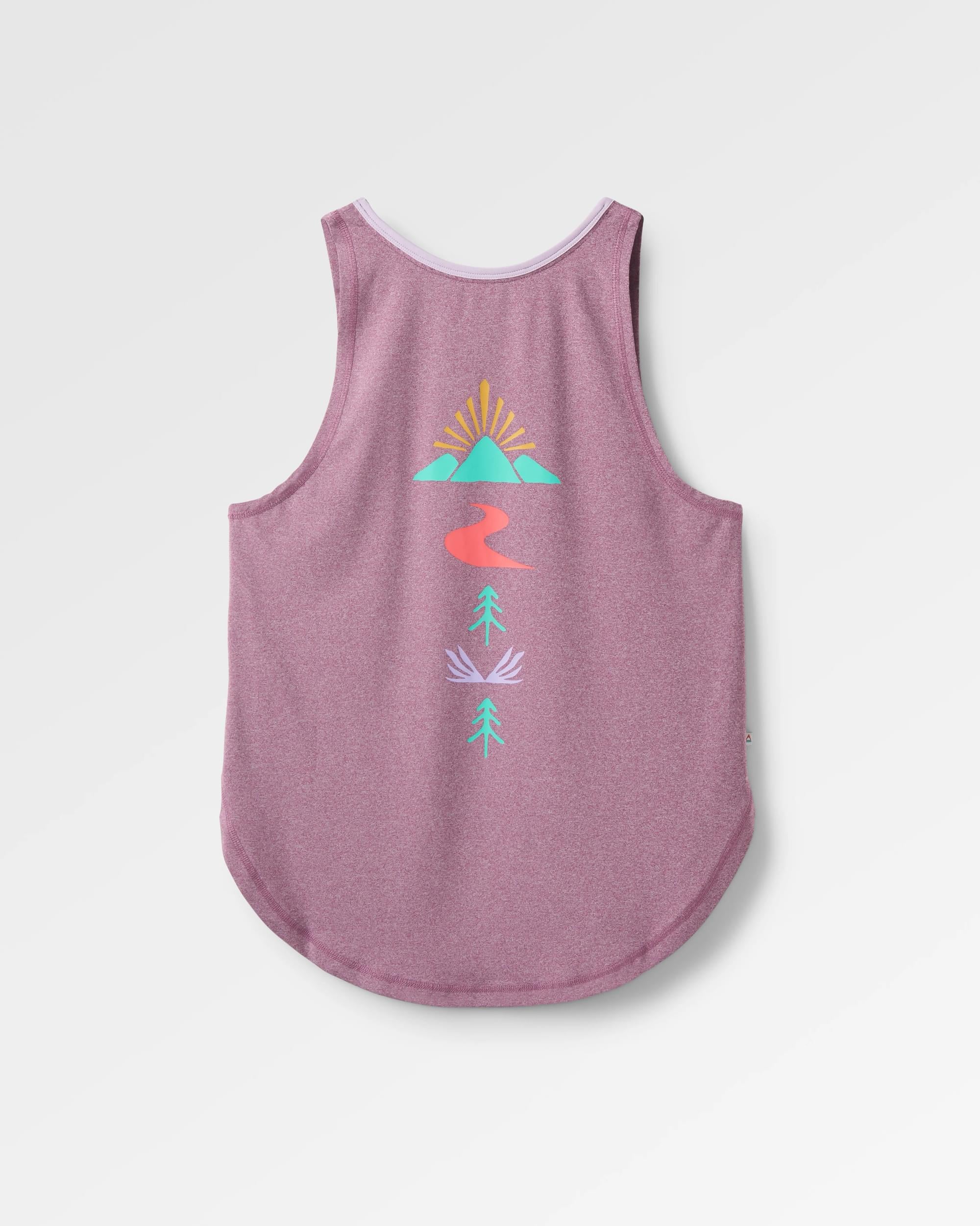 Breezy Recycled Active Vest - Berry Marl - Flatlay