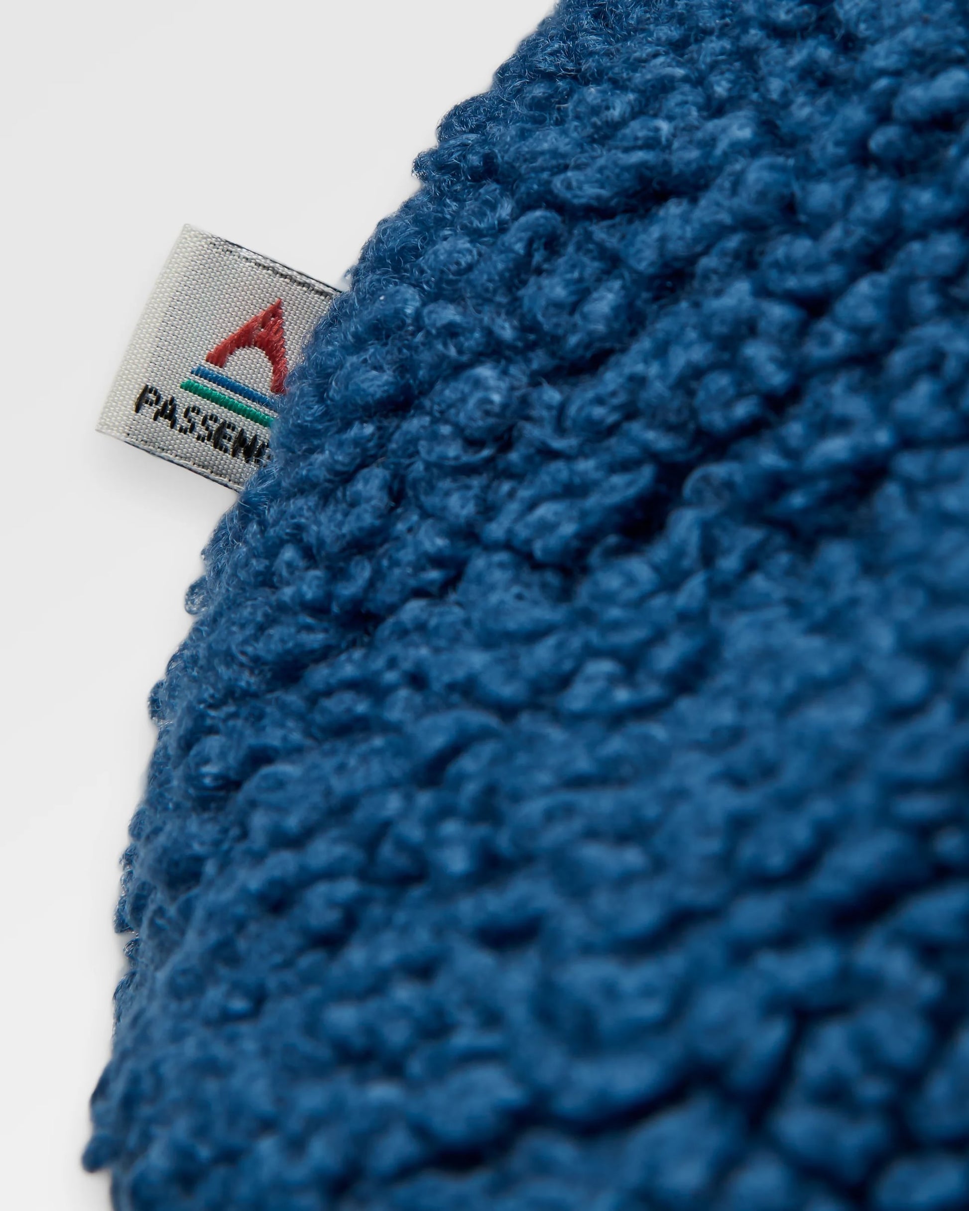 Joy Full Zip Lined Hooded Sherpa Fleece - Dark Denim/Feather - Flatlay
