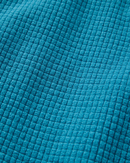 Forestscape Grid Fleece Hoodie - Blue Steel - Flatlay