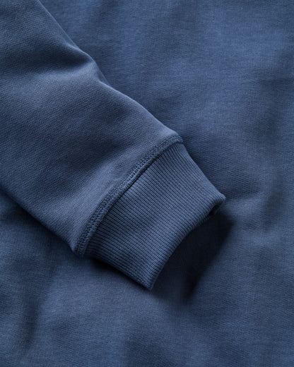 Patch Recycled Cotton Sweatshirt - Rich Navy - Flatlay