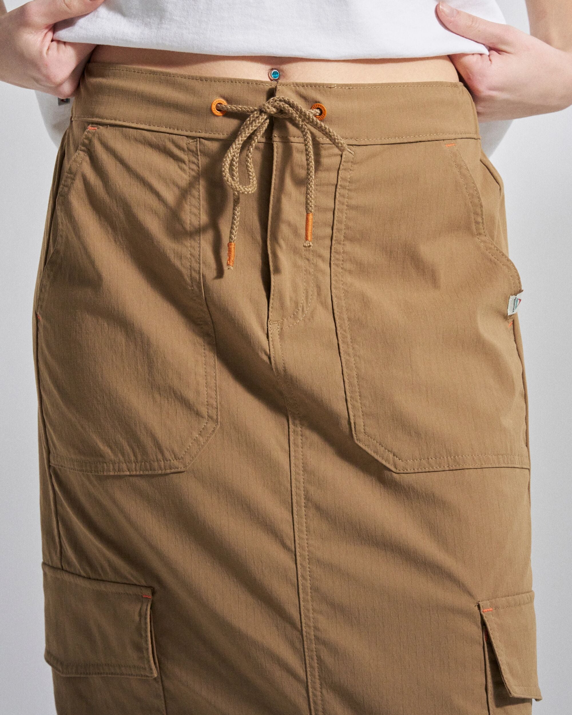 Avian Cargo Ripstop Skirt - Caramel Brown - Studio Model